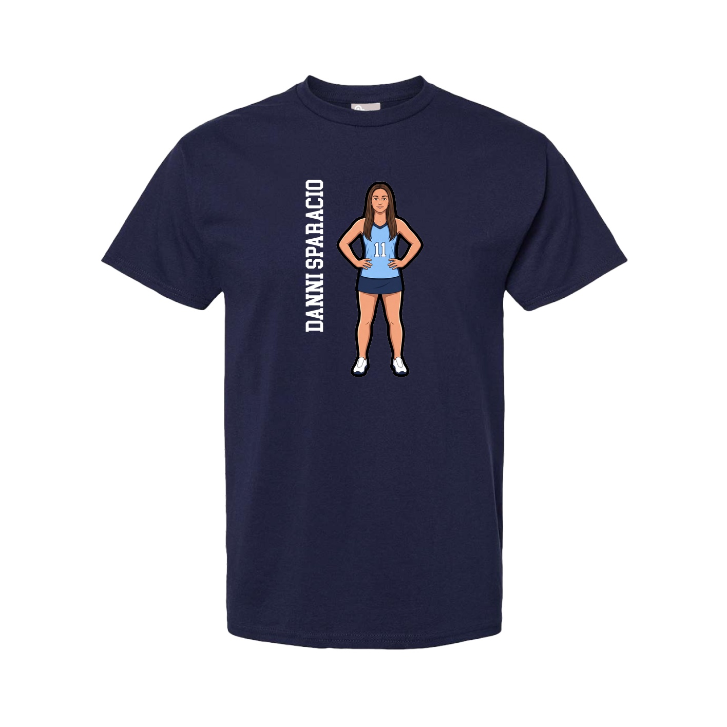 Youth Tee — Name Vertical in Navy