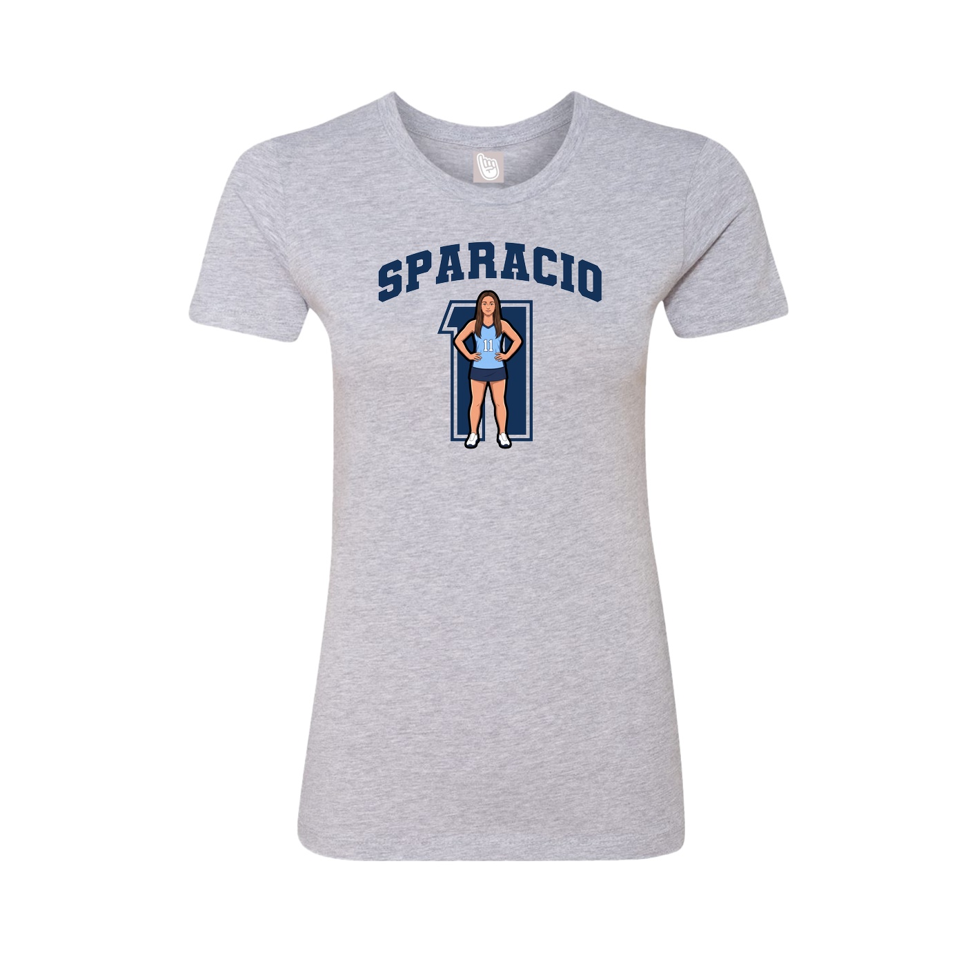 Fitted Women's Tee — Number in Grey