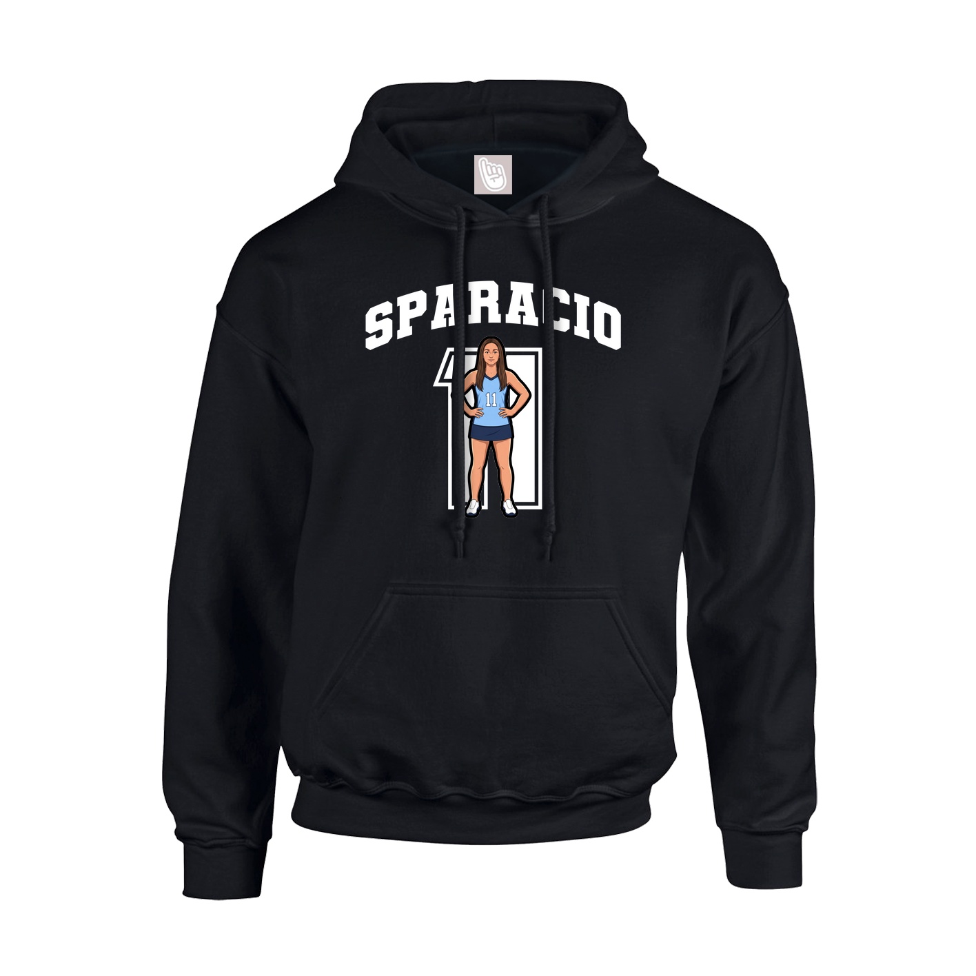 Youth Hoodie — Number in Black