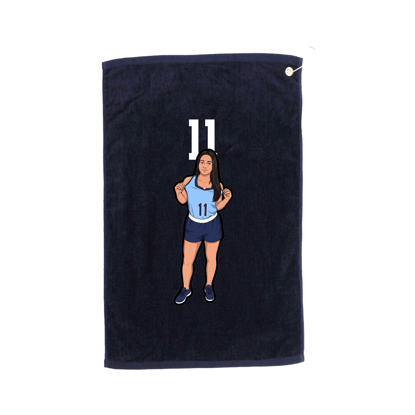 Golf Towel — Number Top in Navy