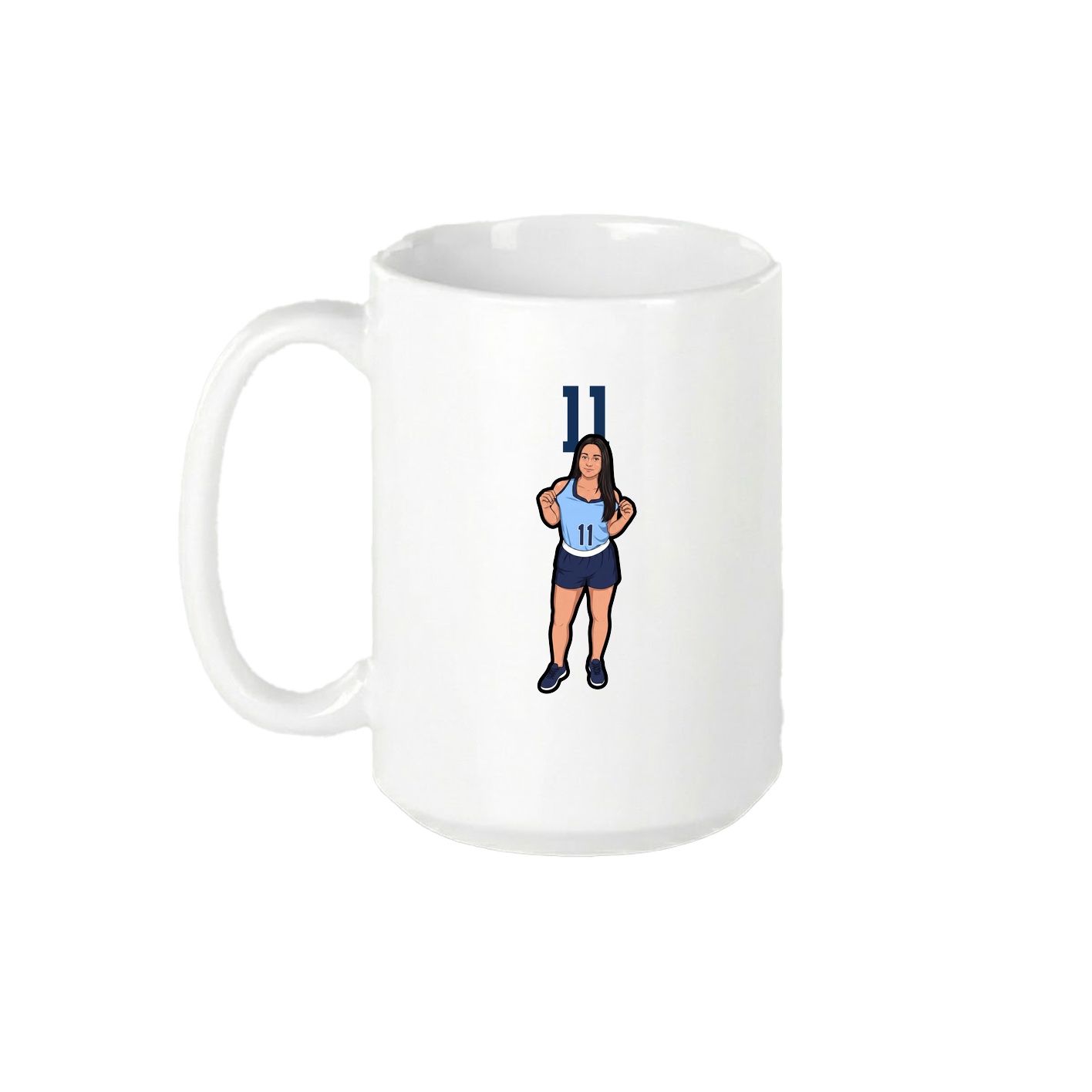 15oz Coffee Mug — Number Top in White