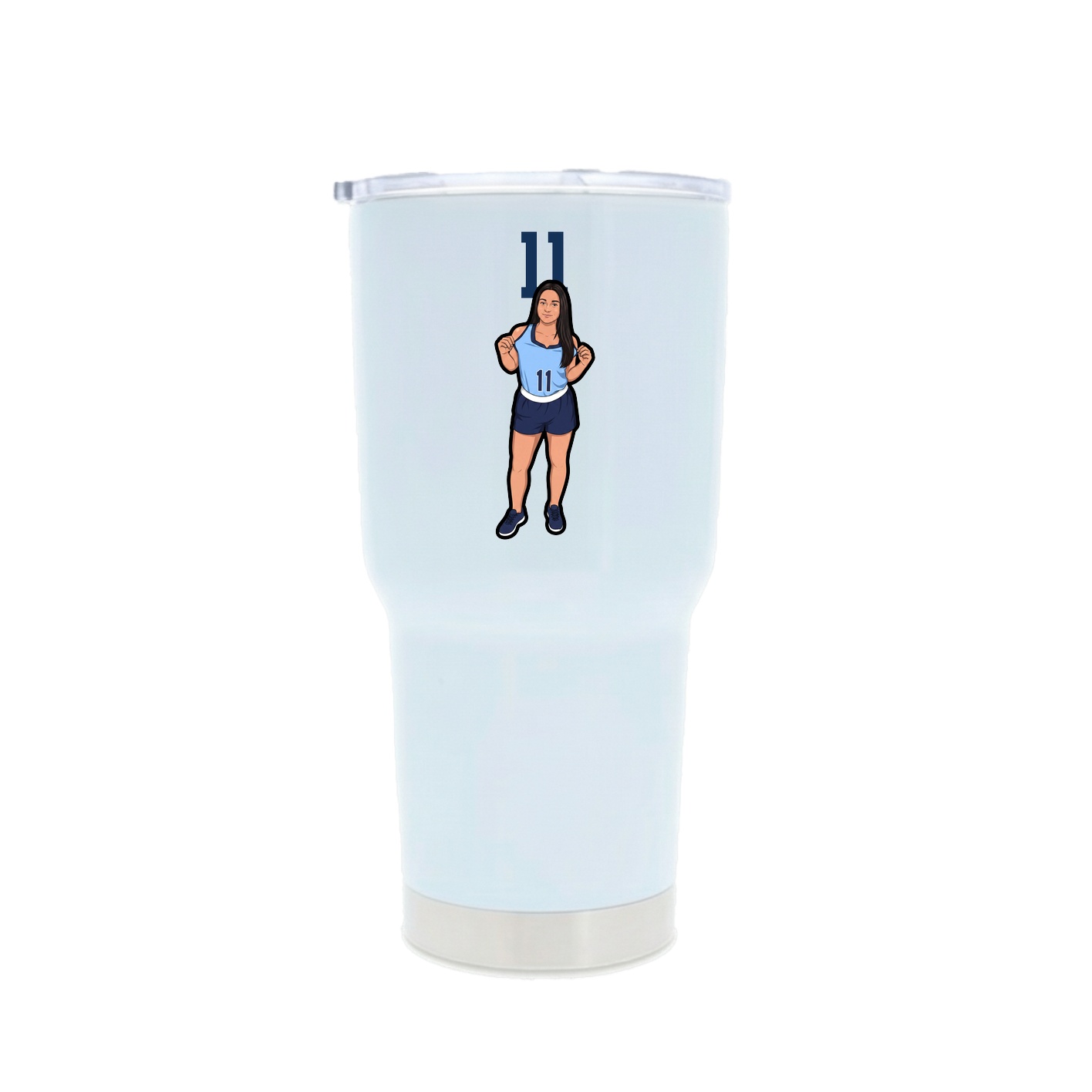 30oz Stainless Steel Tumbler — Number Top in White