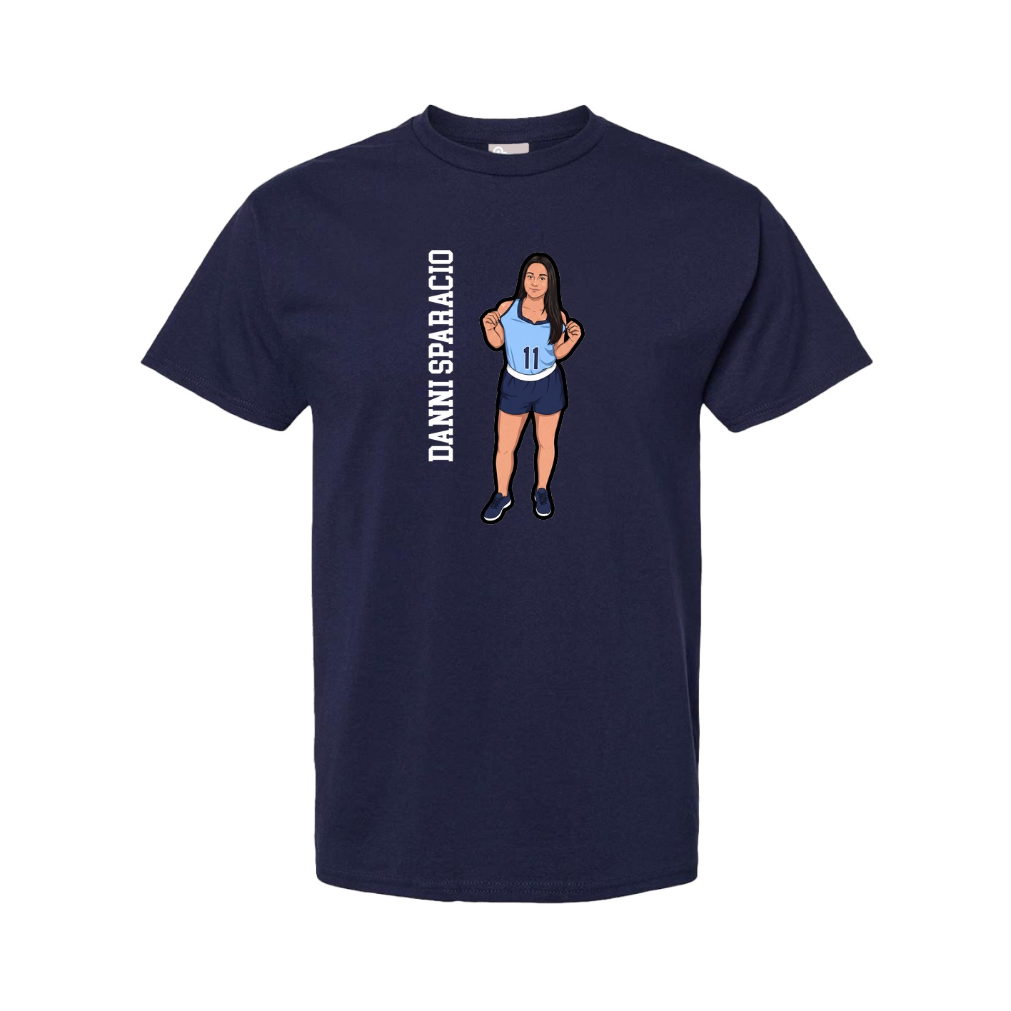 Tee — Name Vertical in Navy
