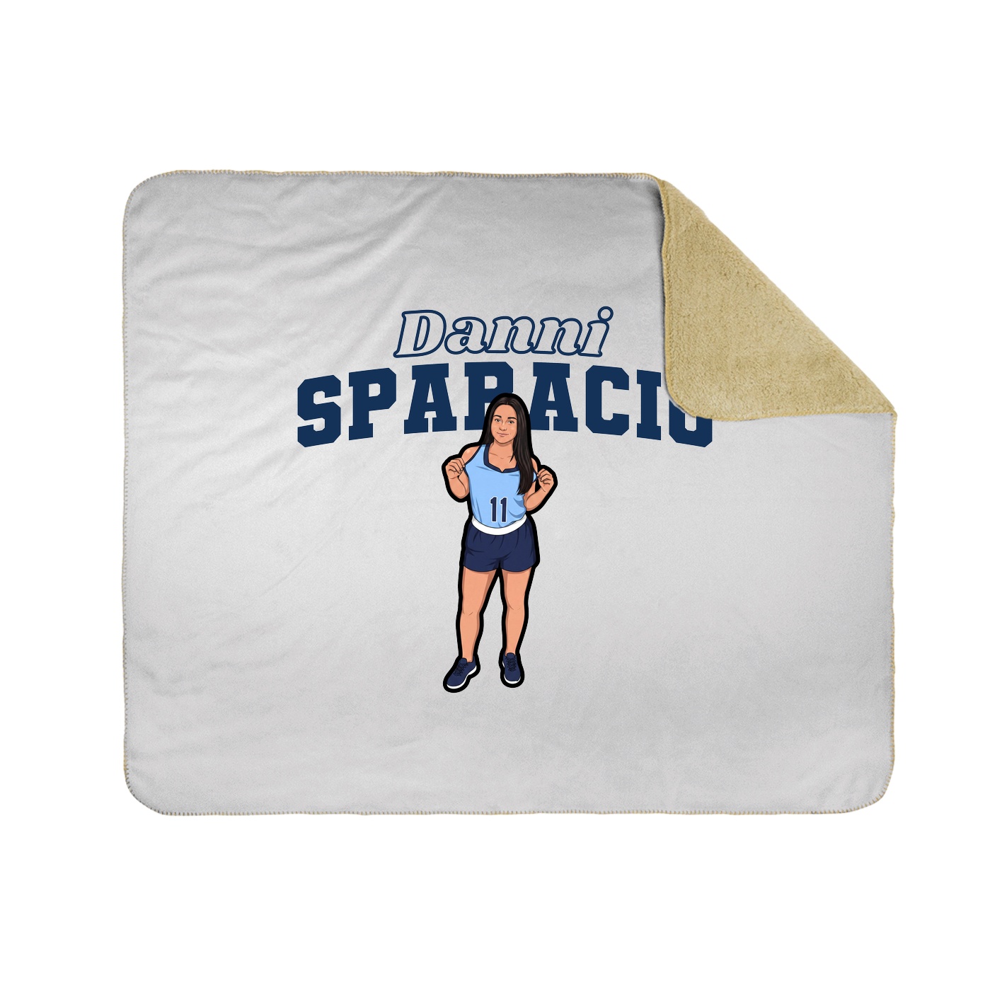 Throw Blanket — Name Arch in White