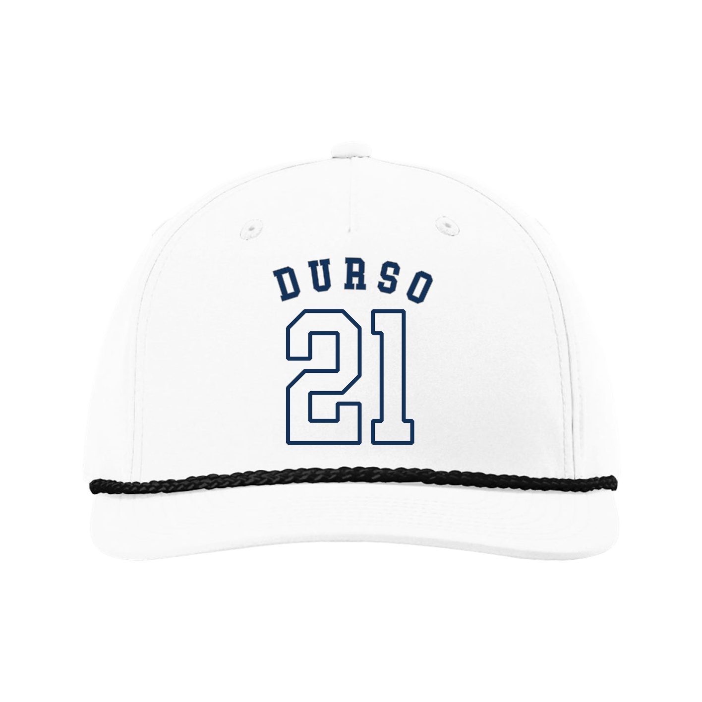 Five-Panel Classic Rope Cap — Shirsey Arch in White