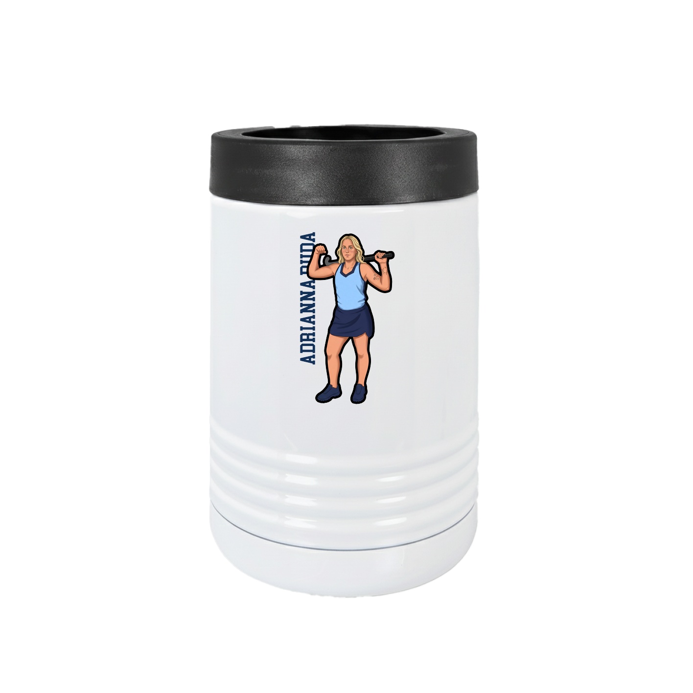 Beverage Holder — Name Vertical in White