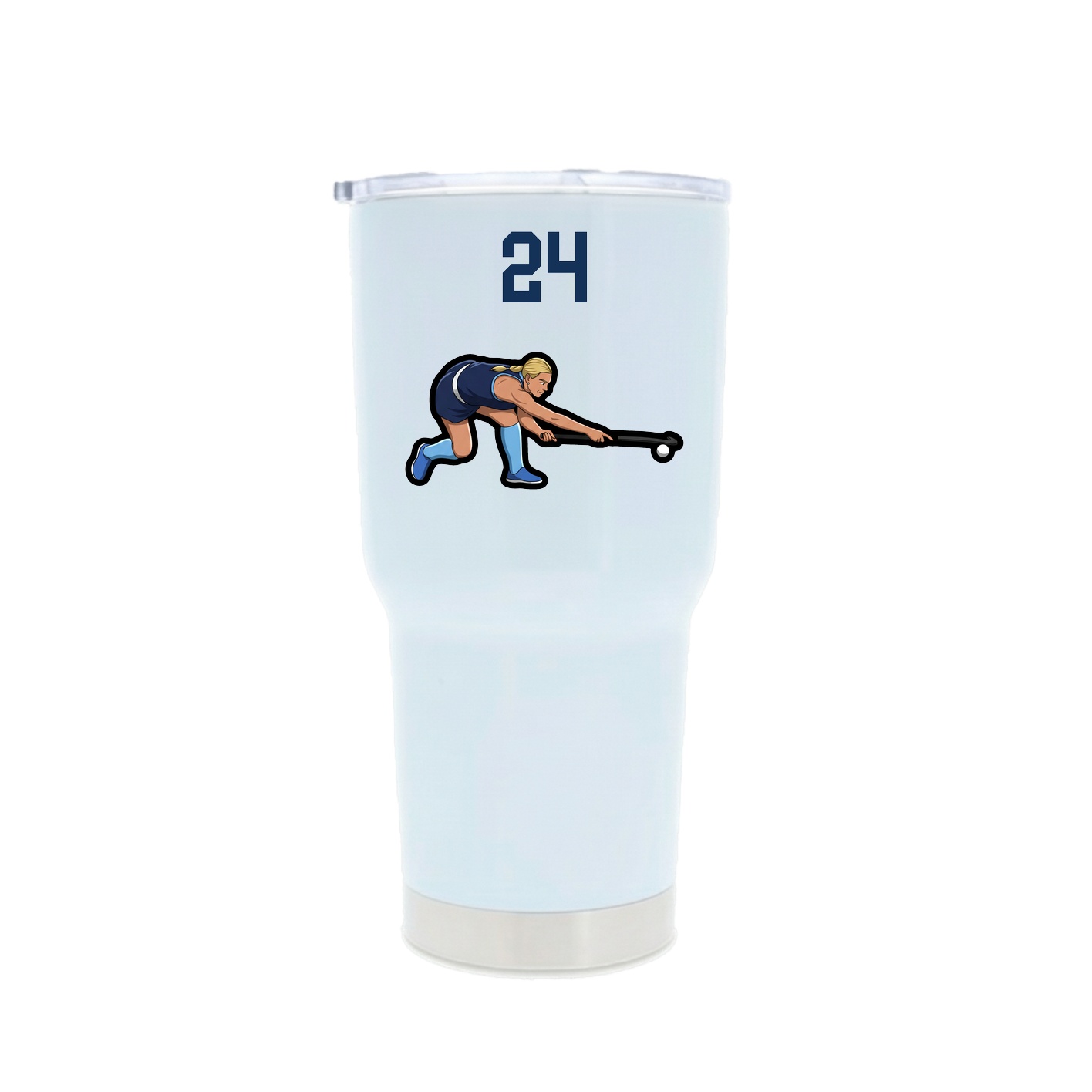 30oz Stainless Steel Tumbler — Number Top in White