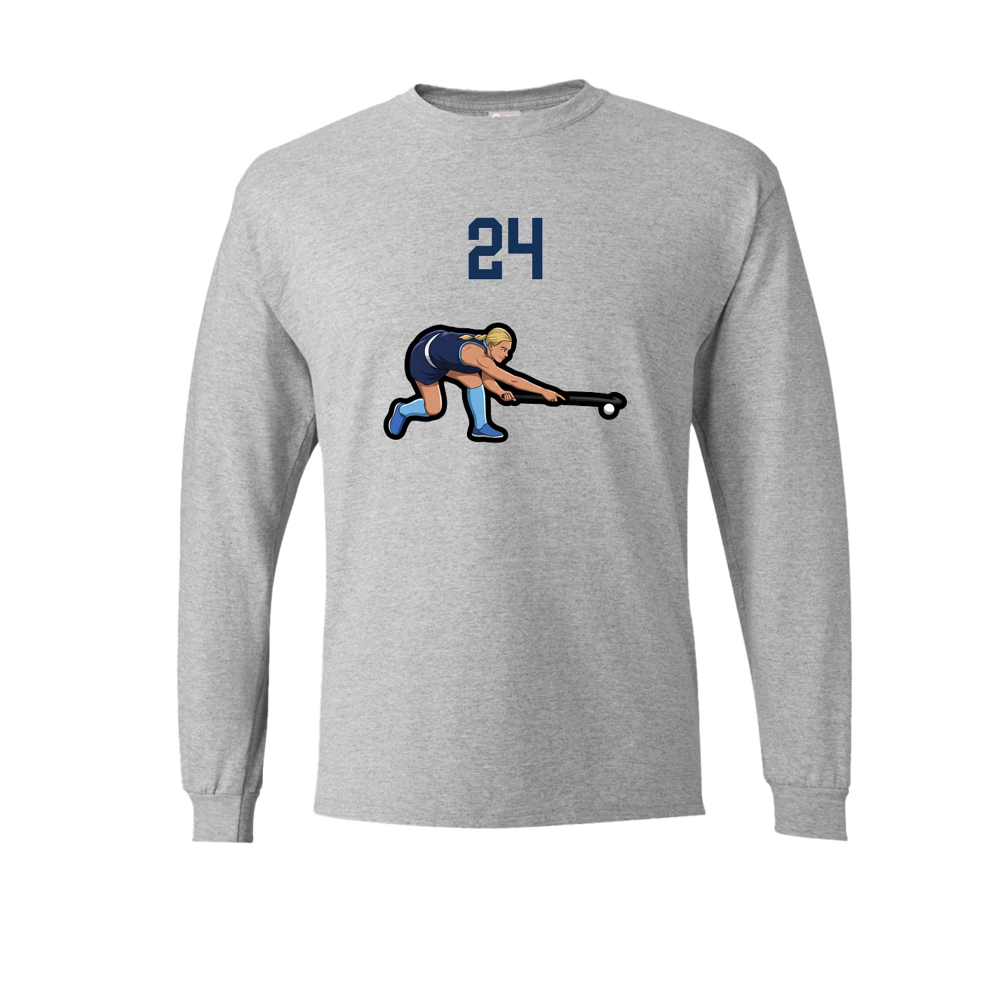 Long Sleeve Tee — Number Top in Grey