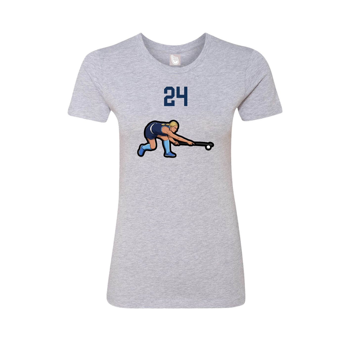Fitted Women's Tee — Number Top in Grey