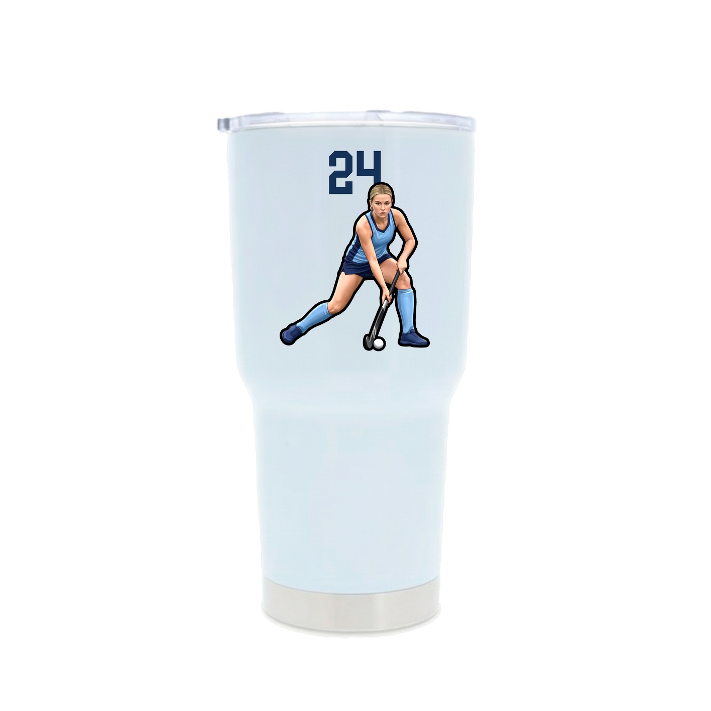 30oz Stainless Steel Tumbler — Number Top in White