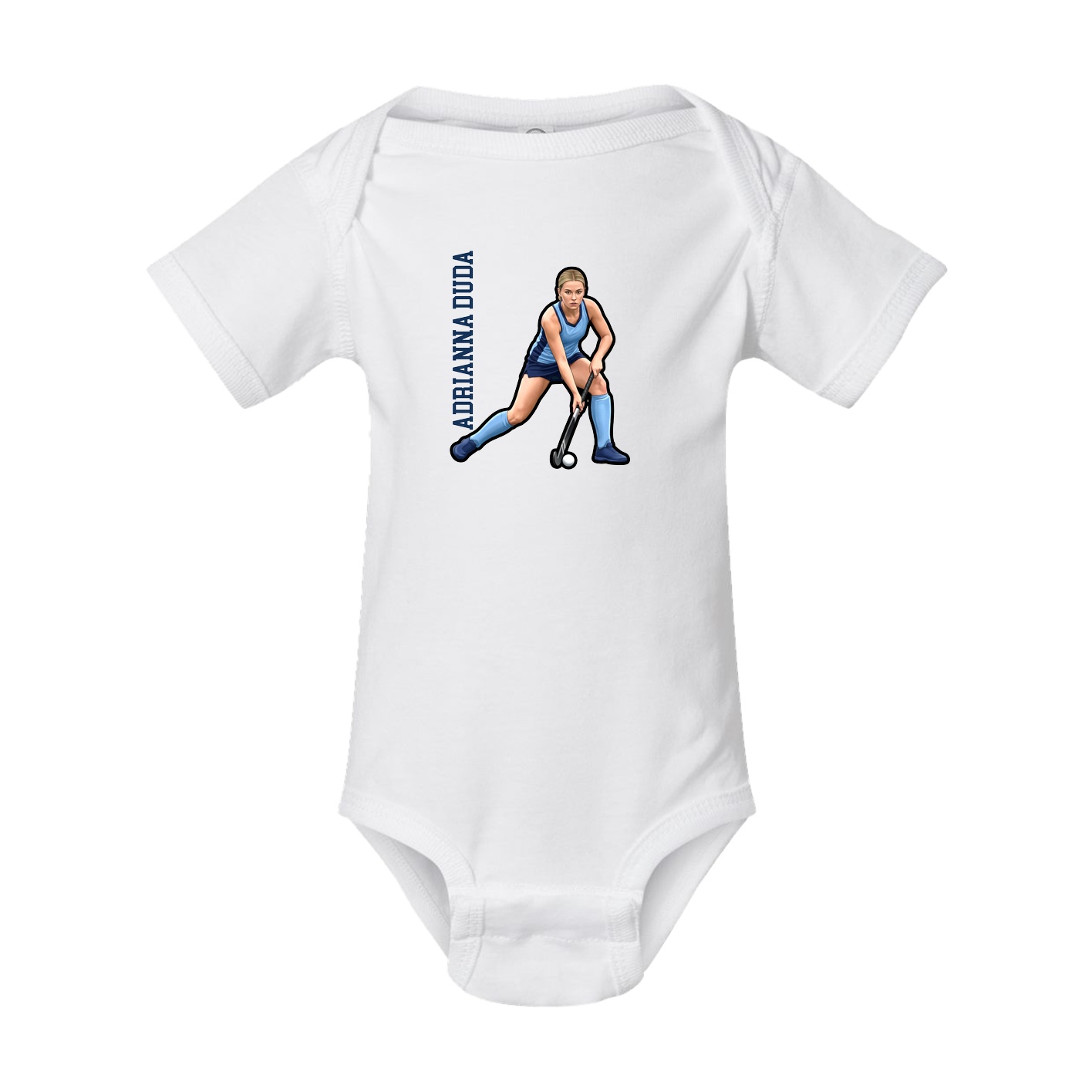 Baby Onesie — Name Vertical in White