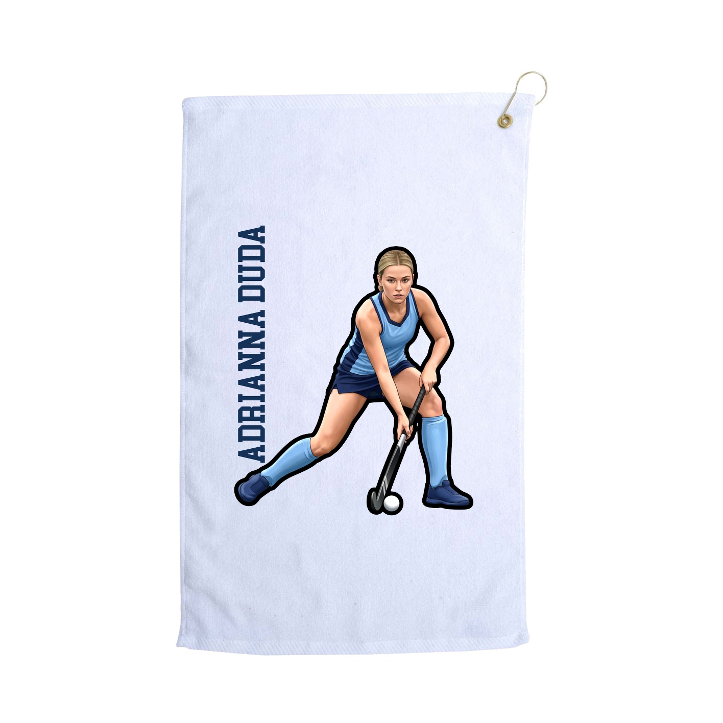 Golf Towel — Name Vertical in White