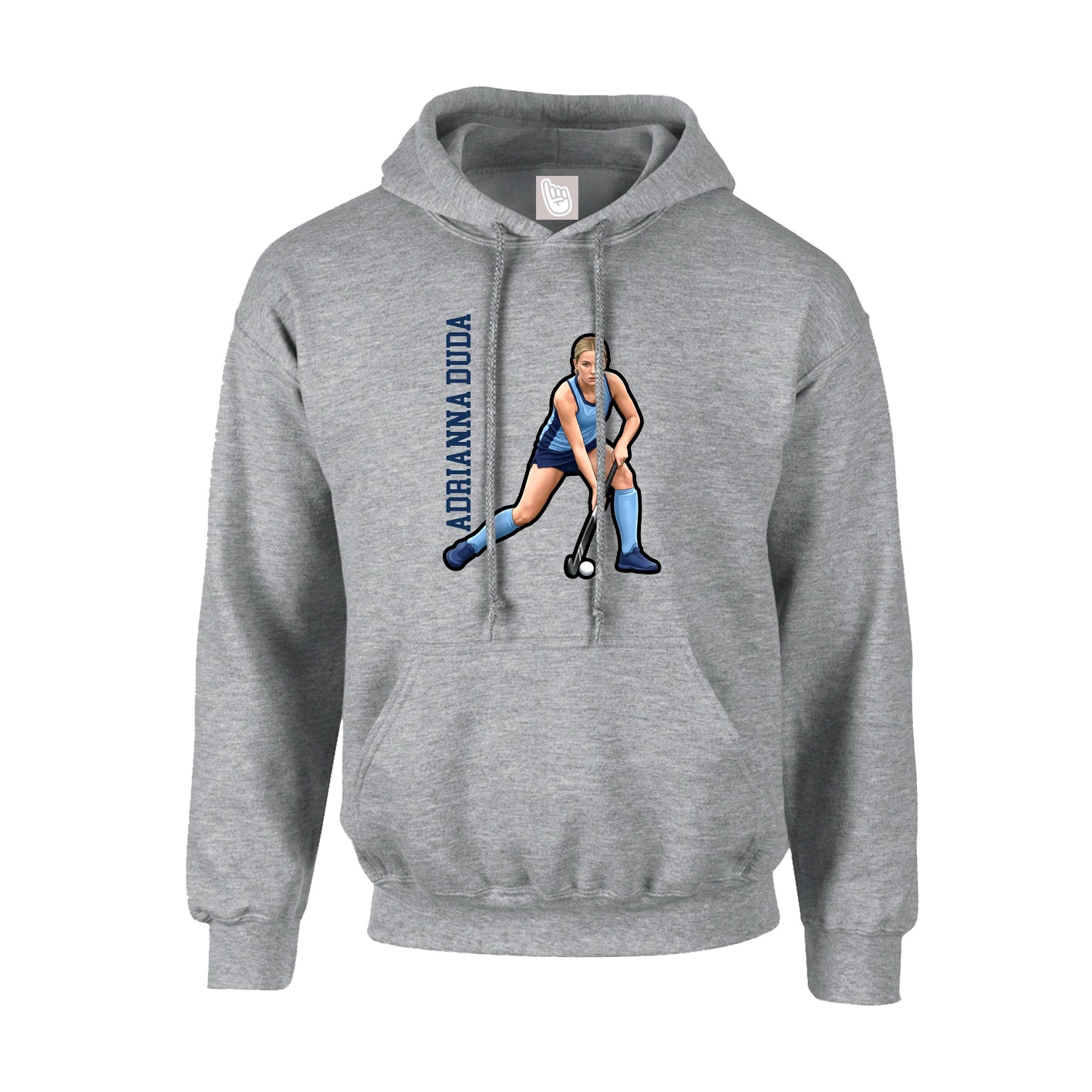 Youth Hoodie — Name Vertical in Grey