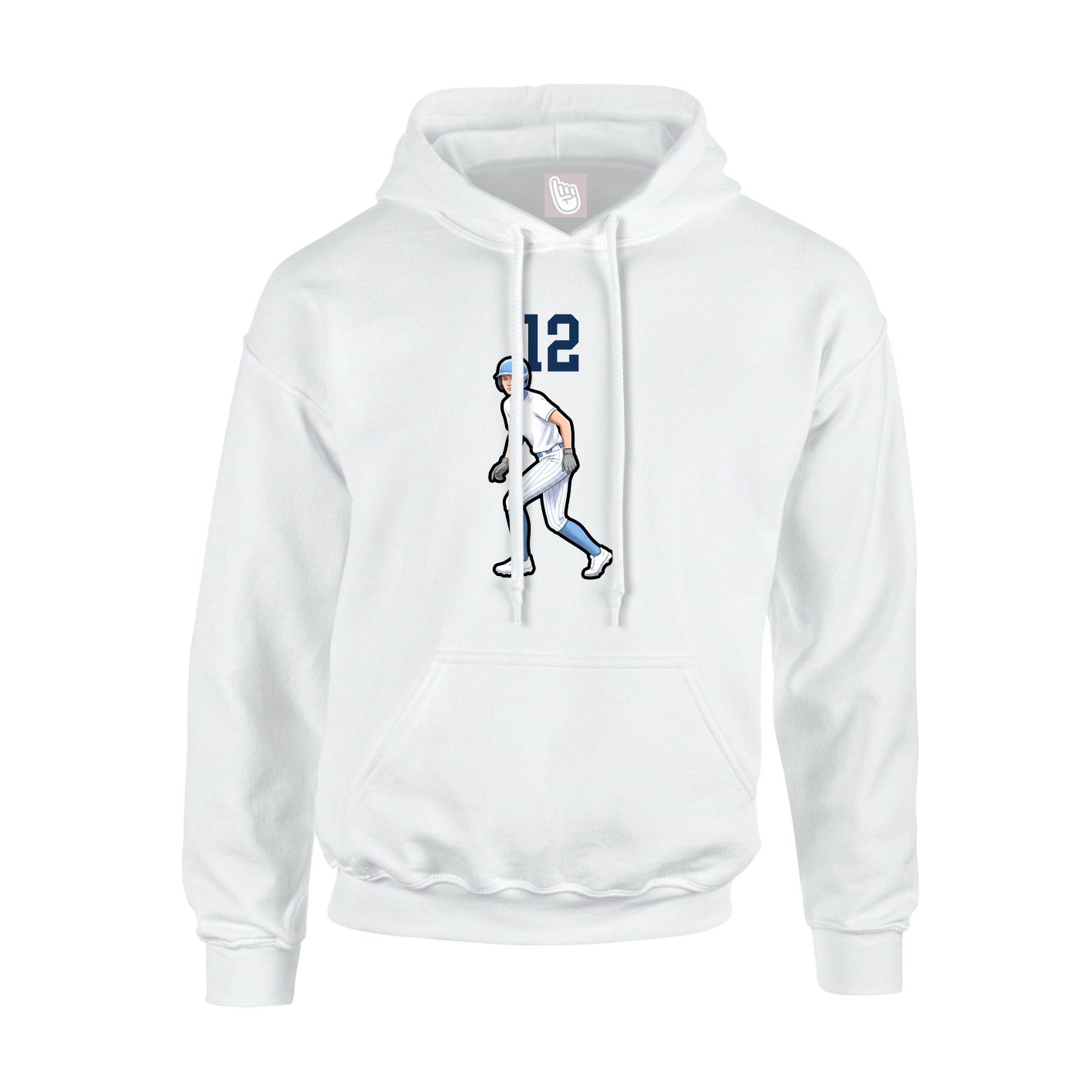 Youth Hoodie — Number Top in White