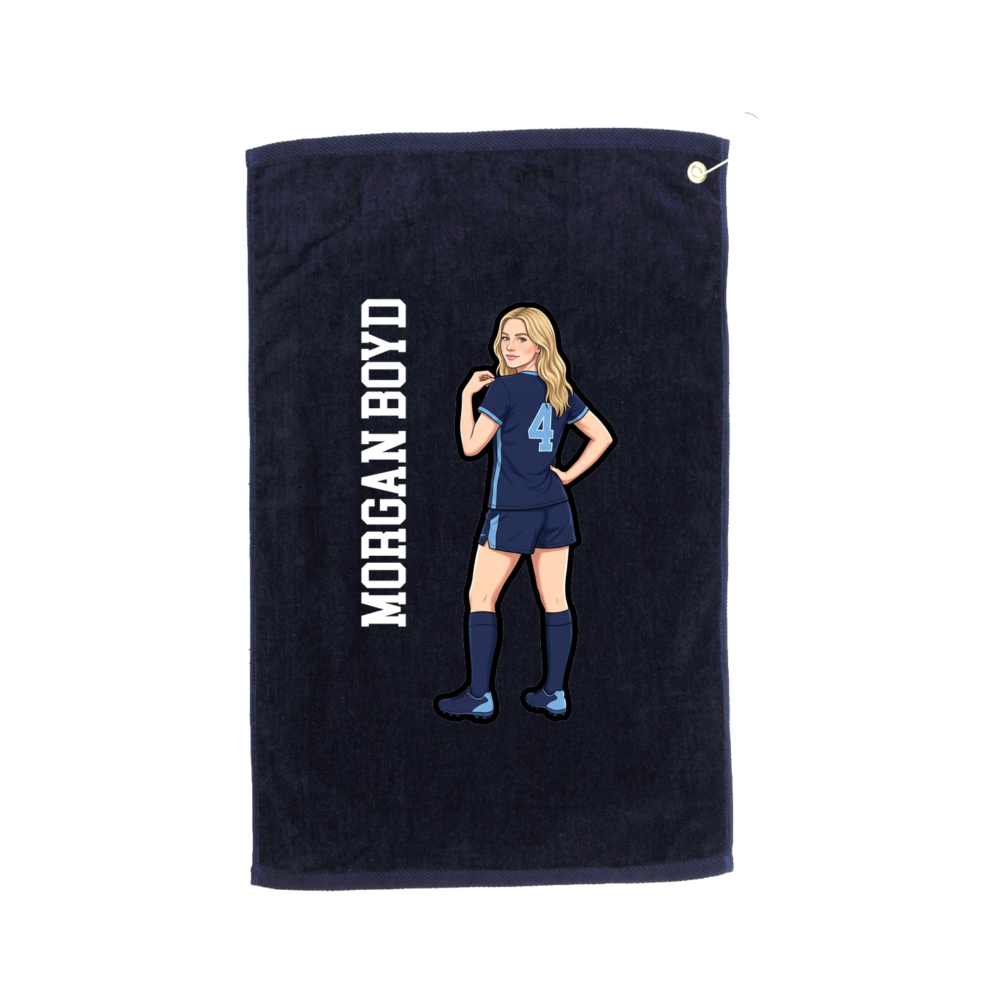 Golf Towel — Name Vertical in Navy