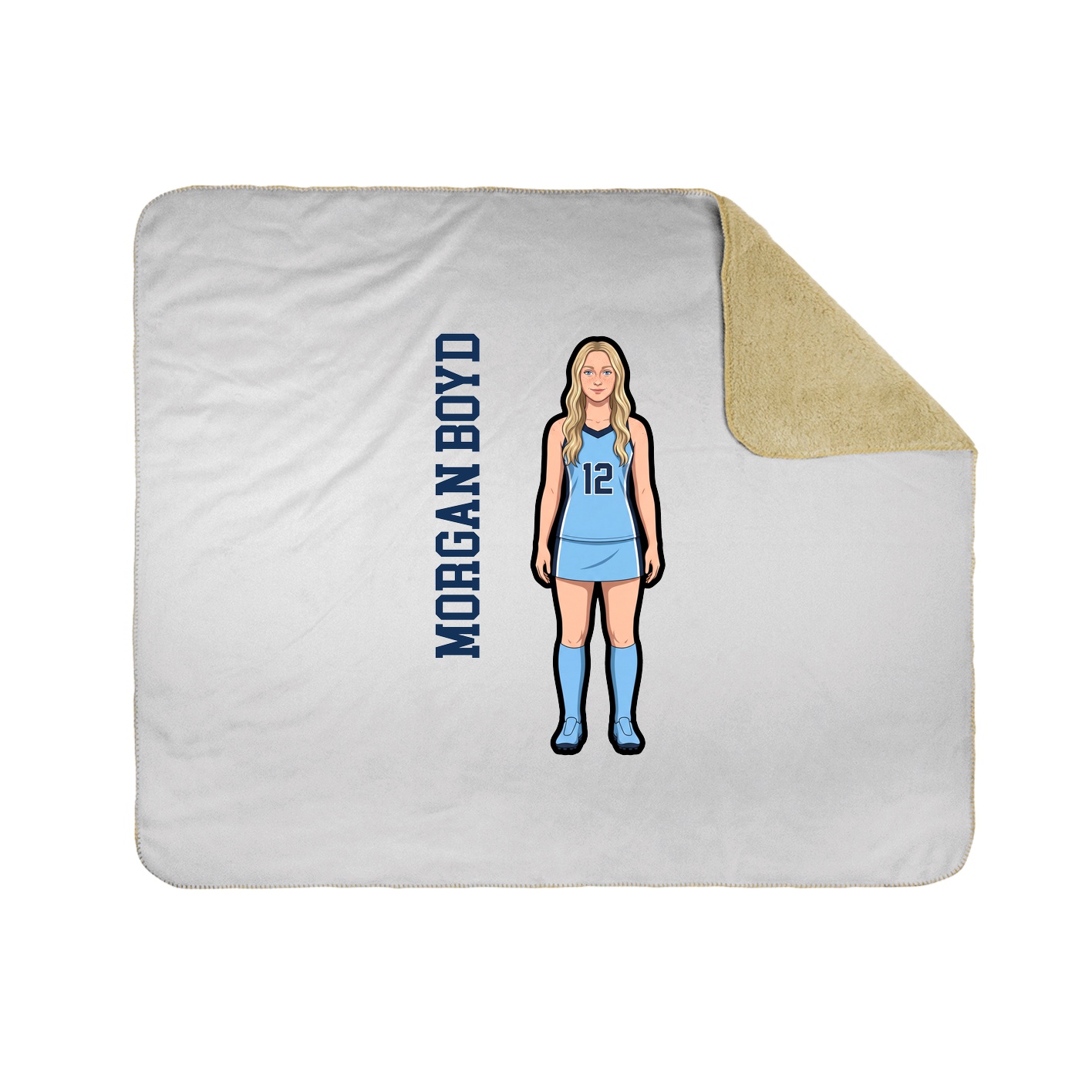 Throw Blanket — Name Vertical in White