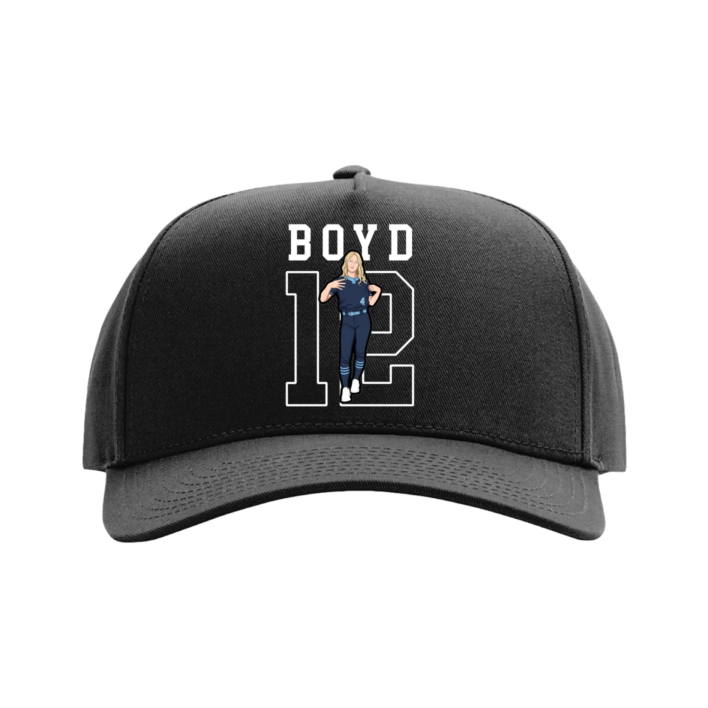 Full Fabric Five-Panel Champ Cap — Shirsey in Black
