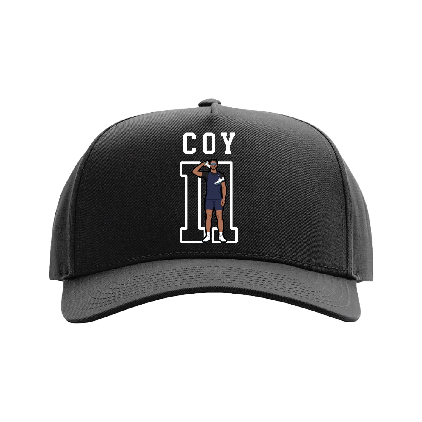 Full Fabric Five-Panel Champ Cap — Shirsey in Black