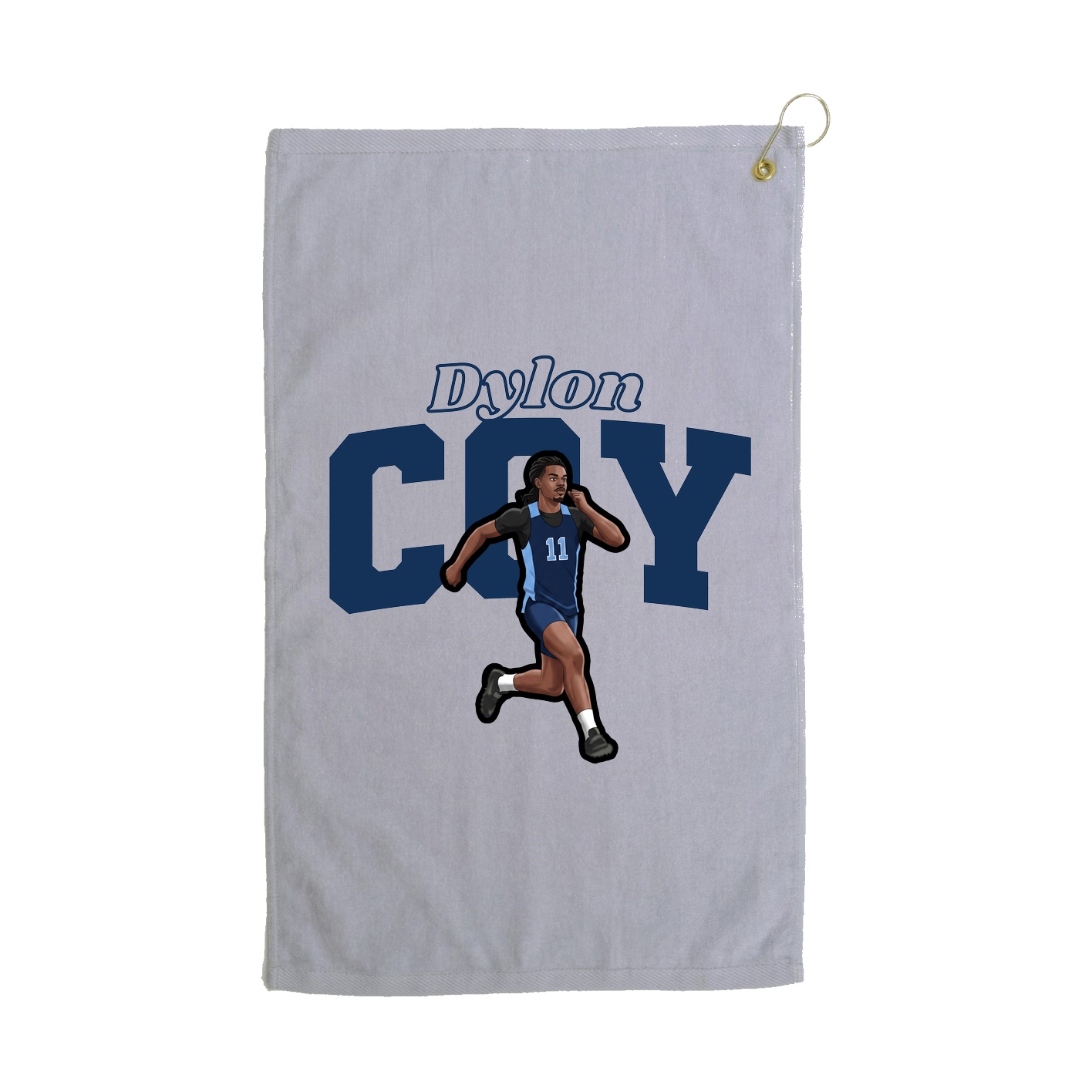 Golf Towel — Name Arch in Grey