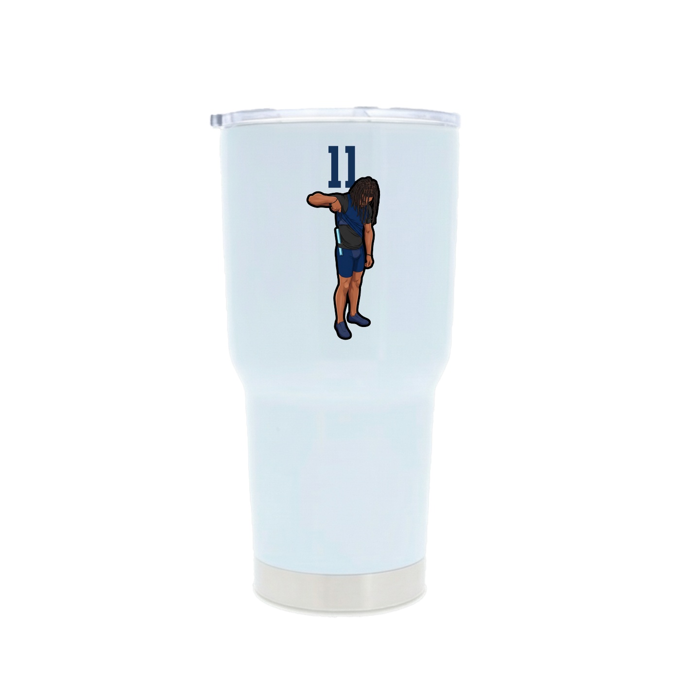 30oz Stainless Steel Tumbler — Number Top in White