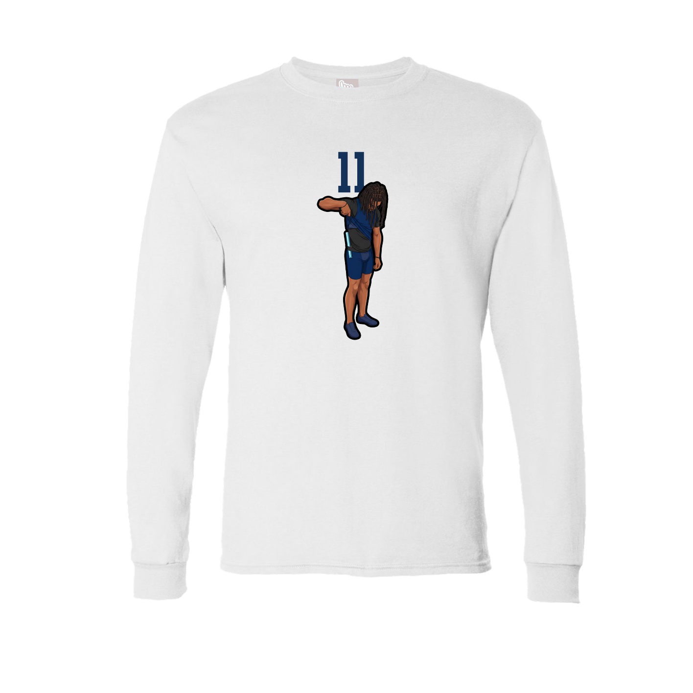 Long Sleeve Tee — Number Top in White