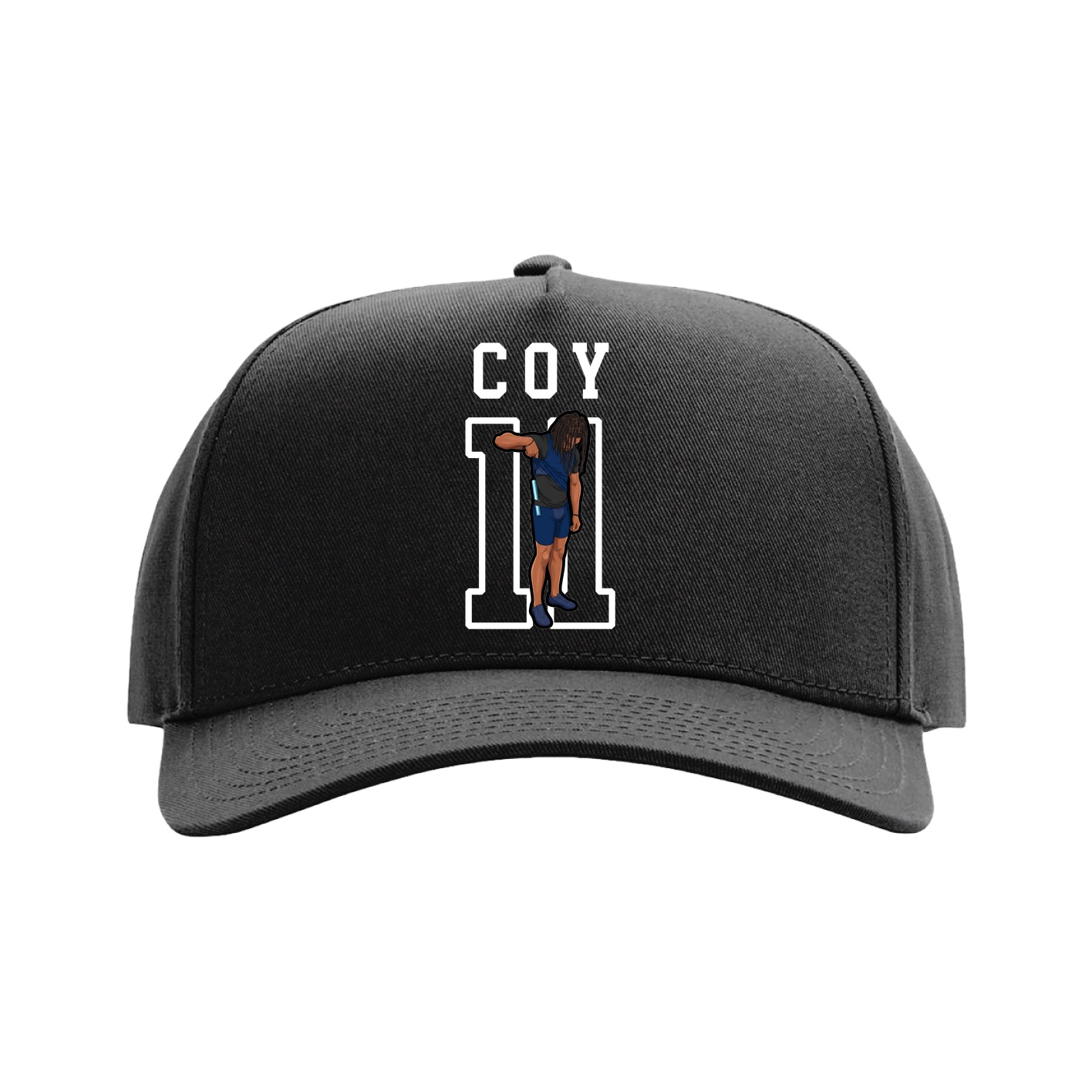 Full Fabric Five-Panel Champ Cap — Shirsey in Black