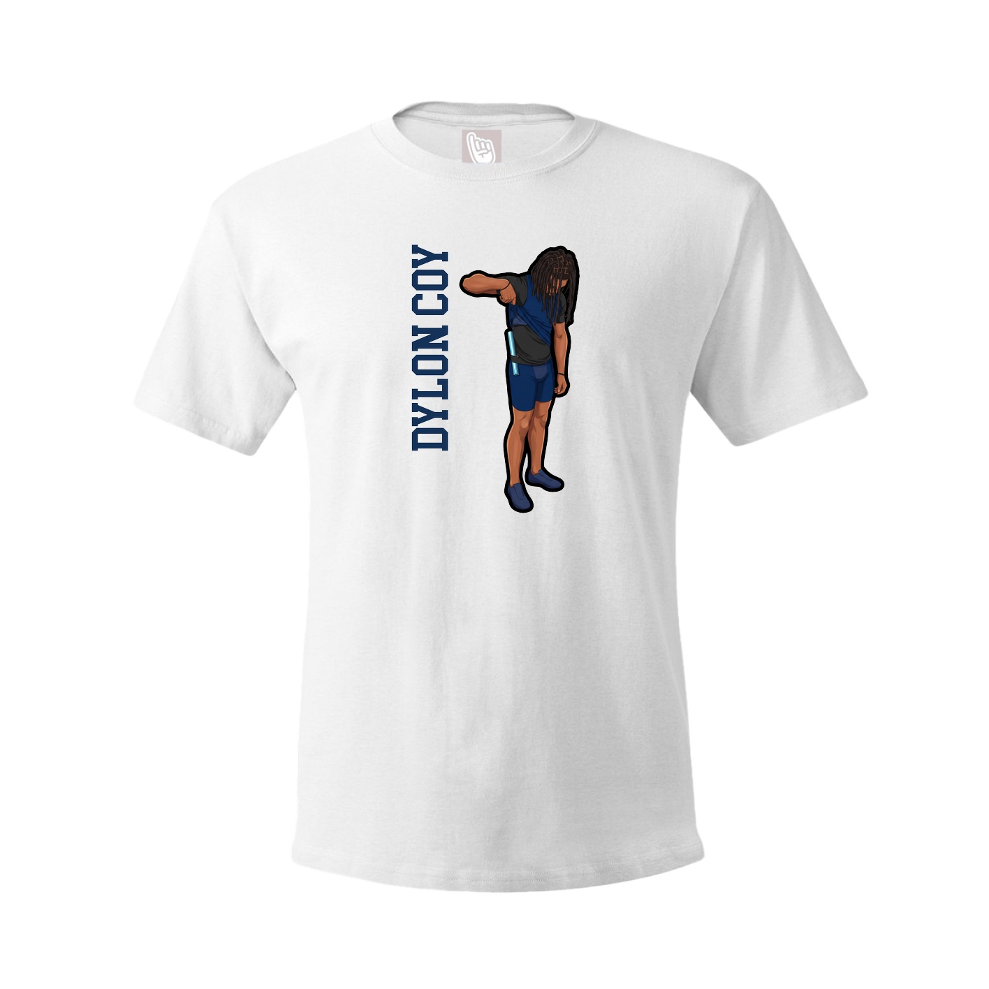 Youth Tee — Name Vertical in White