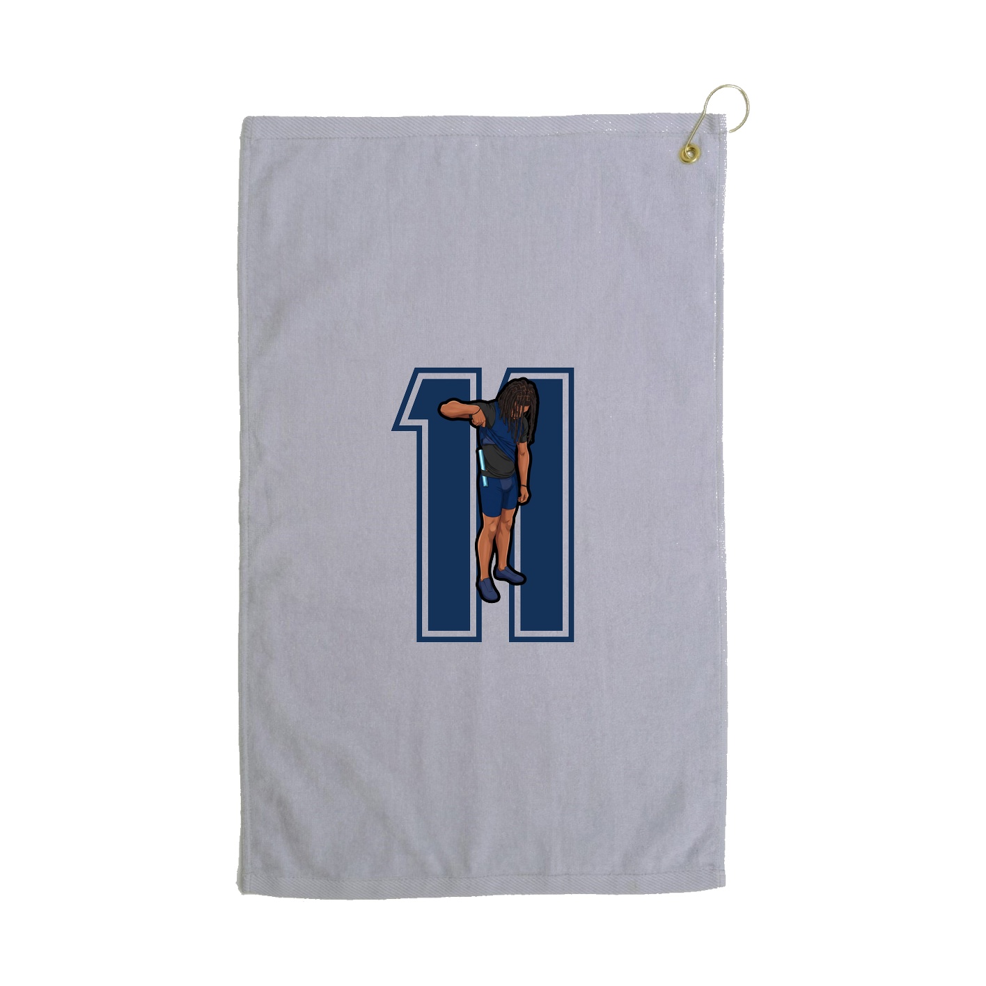 Golf Towel — Number in Grey