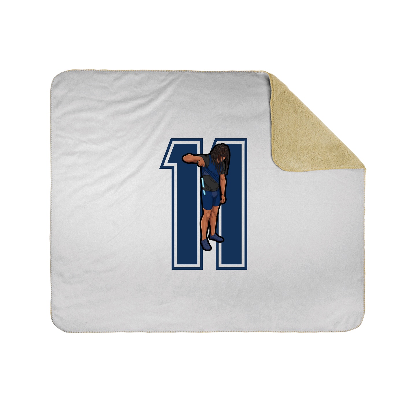 Throw Blanket — Number in White