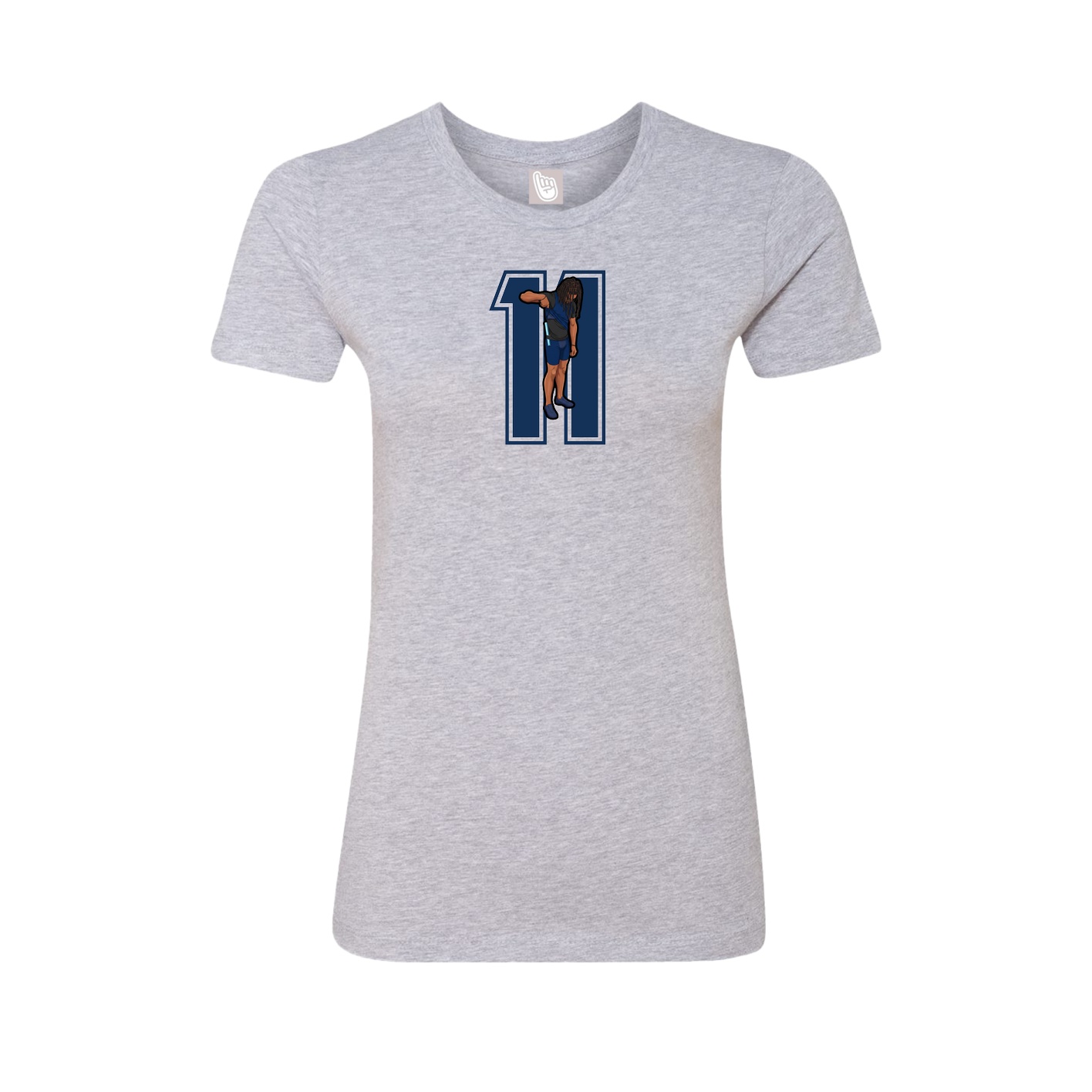Fitted Women's Tee — Number in Grey