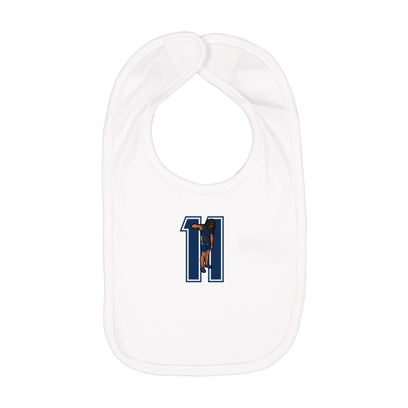 Infant Bib — Number in White
