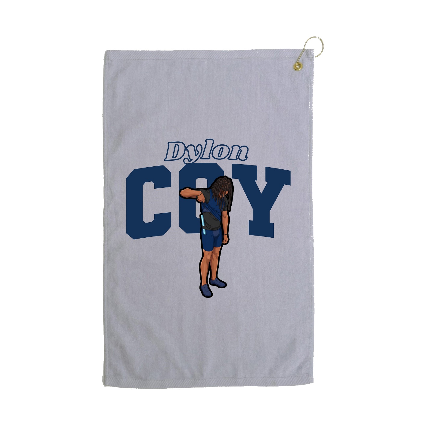 Golf Towel — Name Arch in Grey
