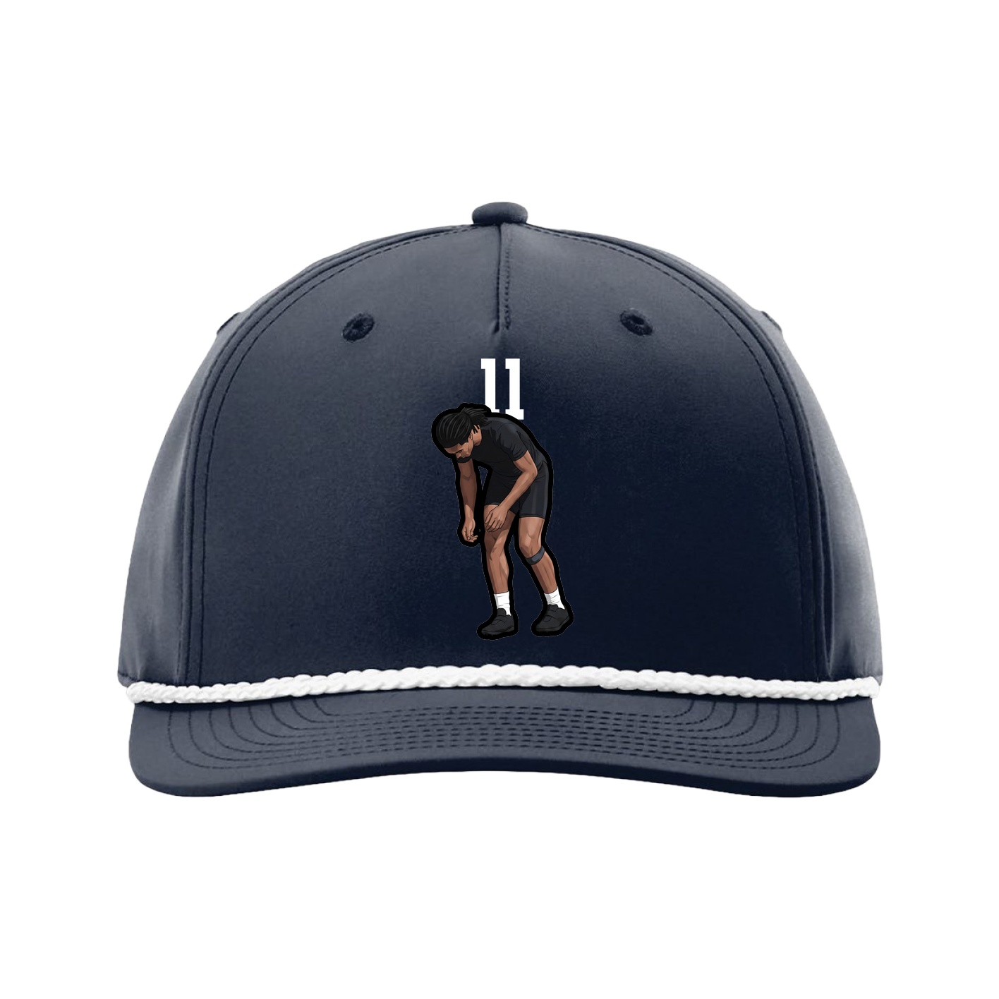 Five-Panel Classic Rope Cap — Number Top in Navy