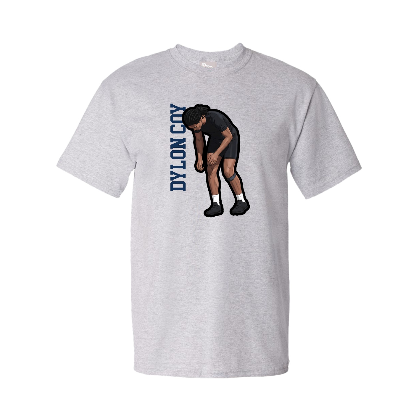Youth Tee — Name Vertical in Grey