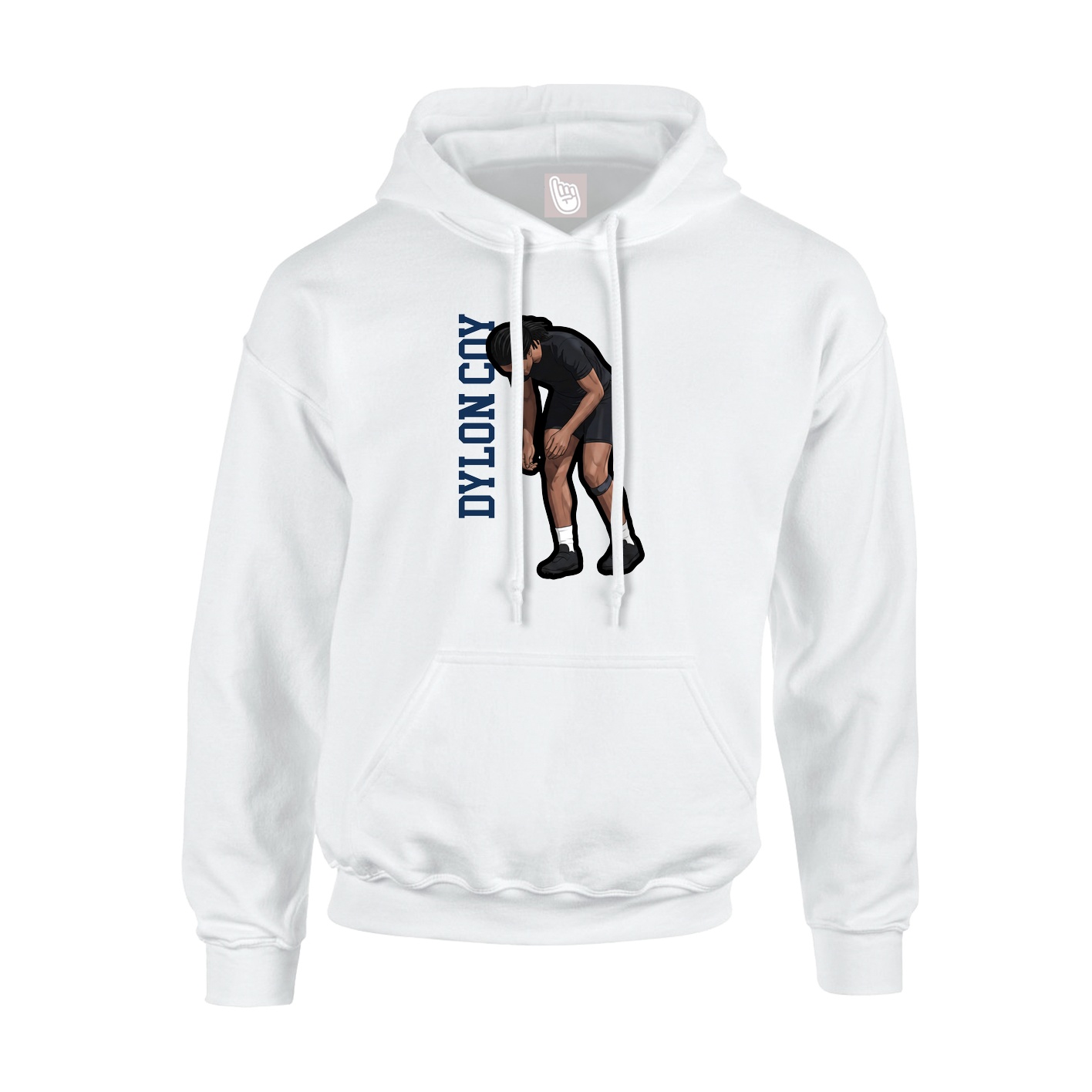 Hoodie — Name Vertical in White
