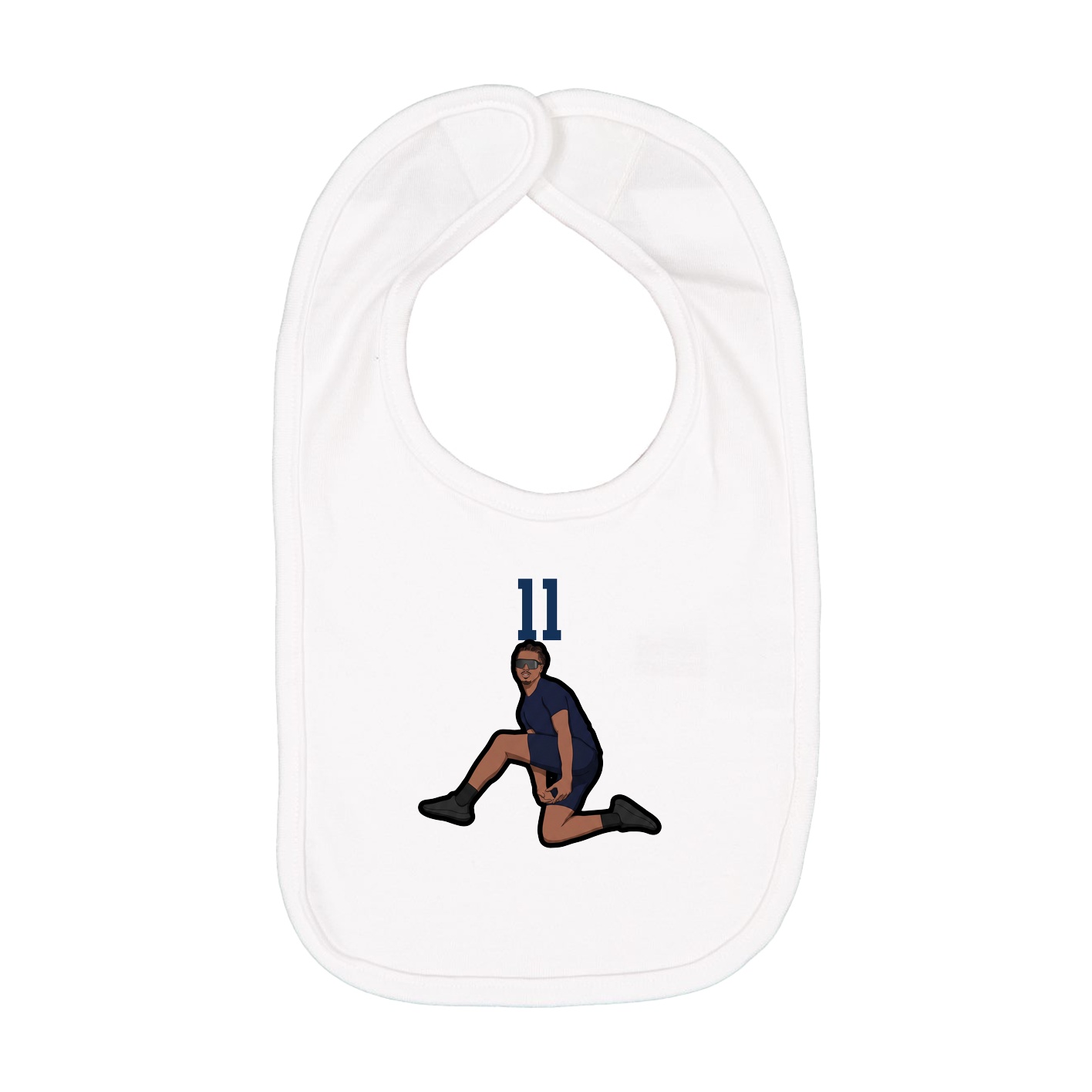 Infant Bib — Number Top in White