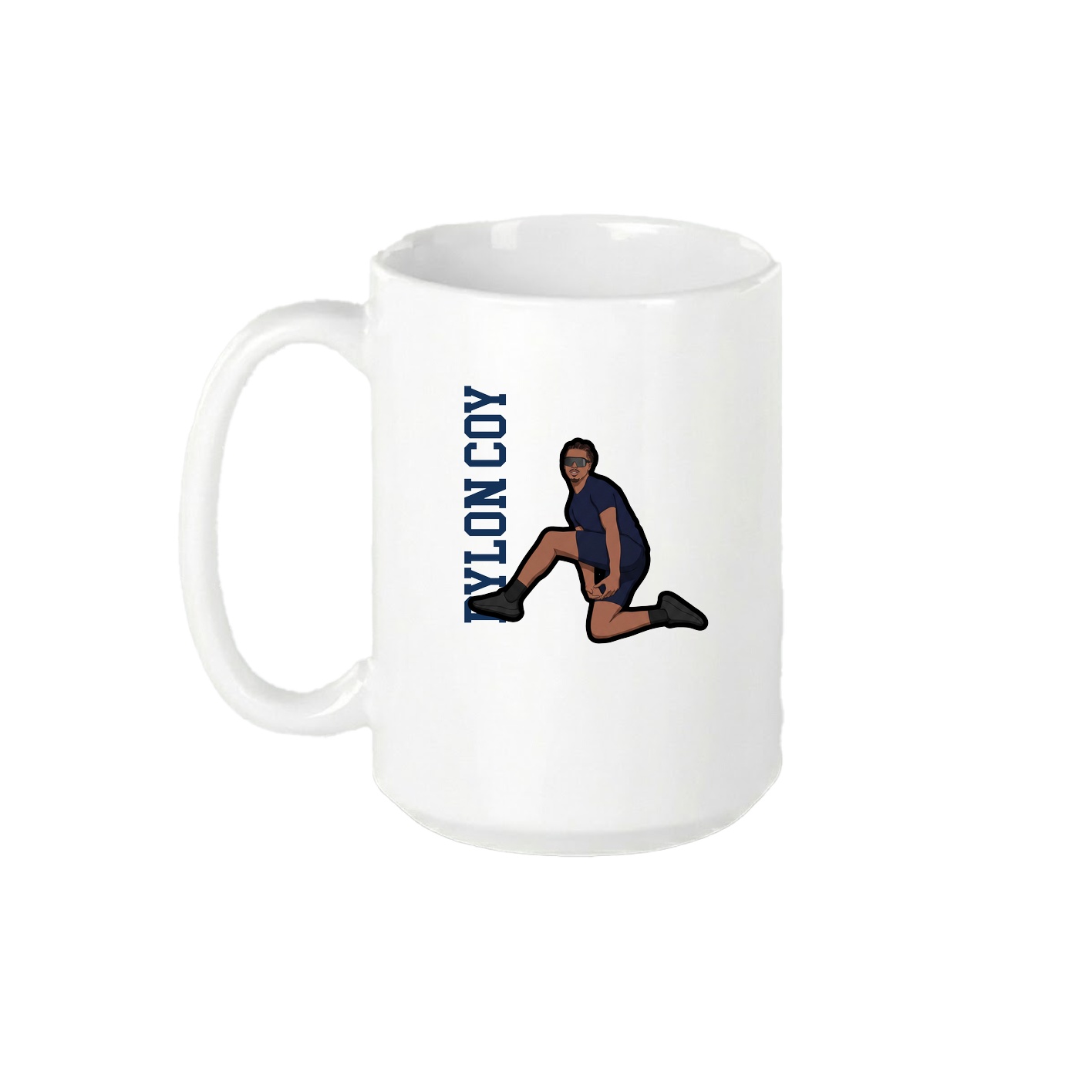 15oz Coffee Mug — Name Vertical in White