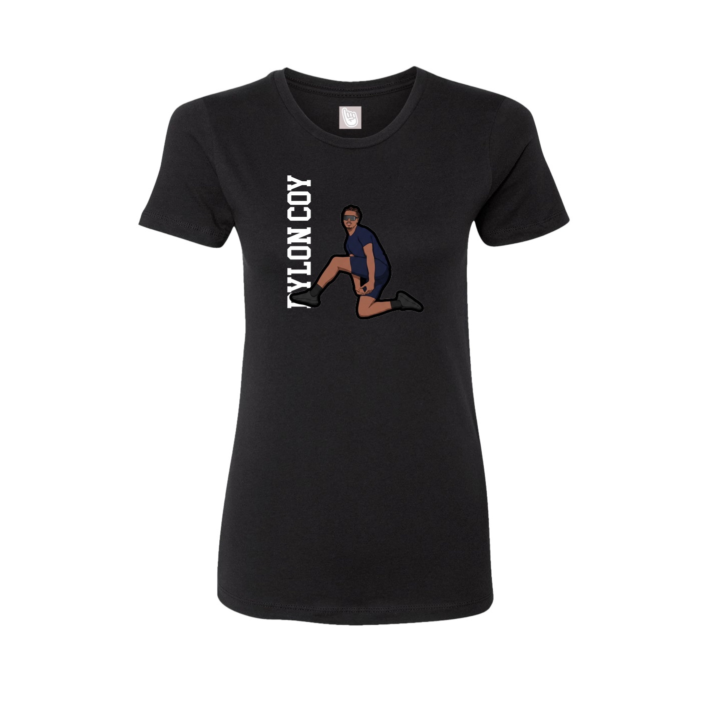 Womens Tee — Name Vertical in Black