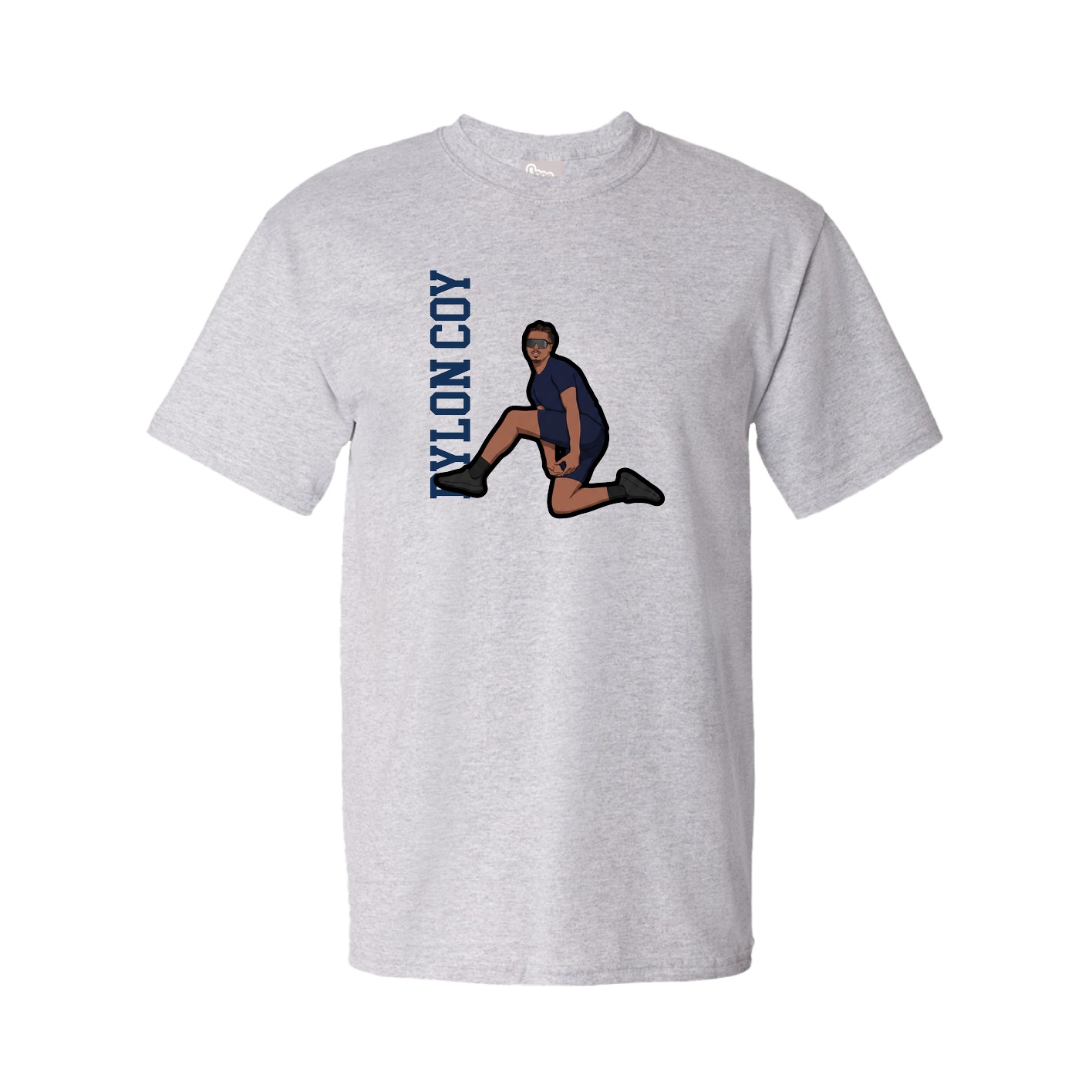 Youth Tee — Name Vertical in Grey