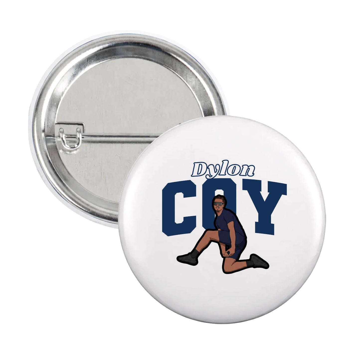 Game Day Button — Name Arch in White