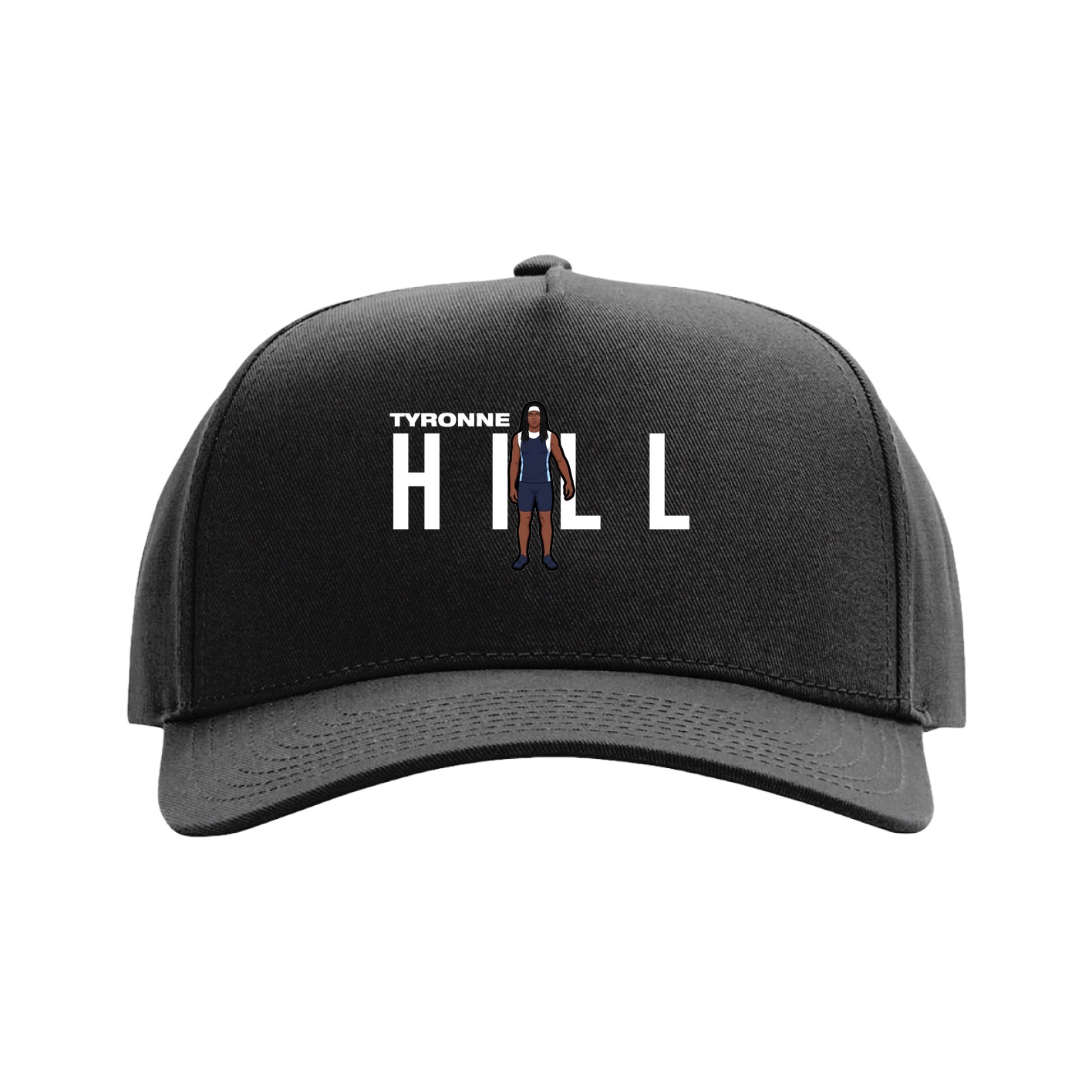 Full Fabric Five-Panel Champ Cap — Player Name in Black