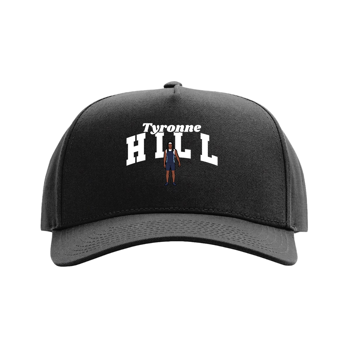 Full Fabric Five-Panel Champ Cap — Signature Arch in Black
