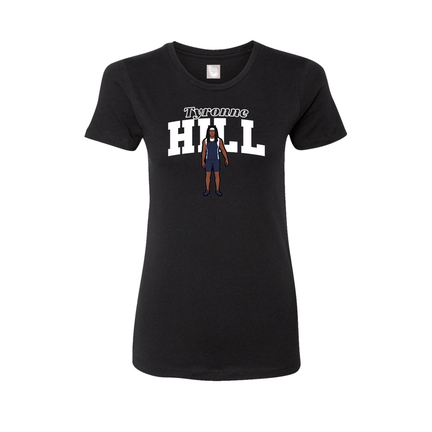 Fitted Women's Tee — Name Arch in Black