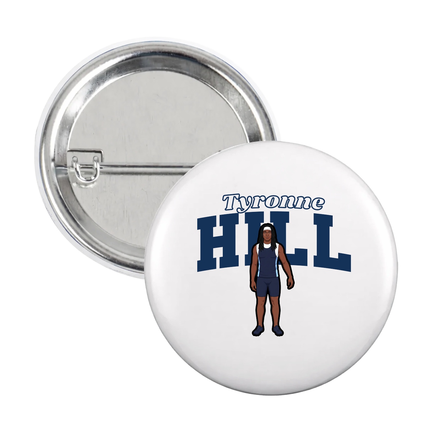 Game Day Button — Name Arch in White