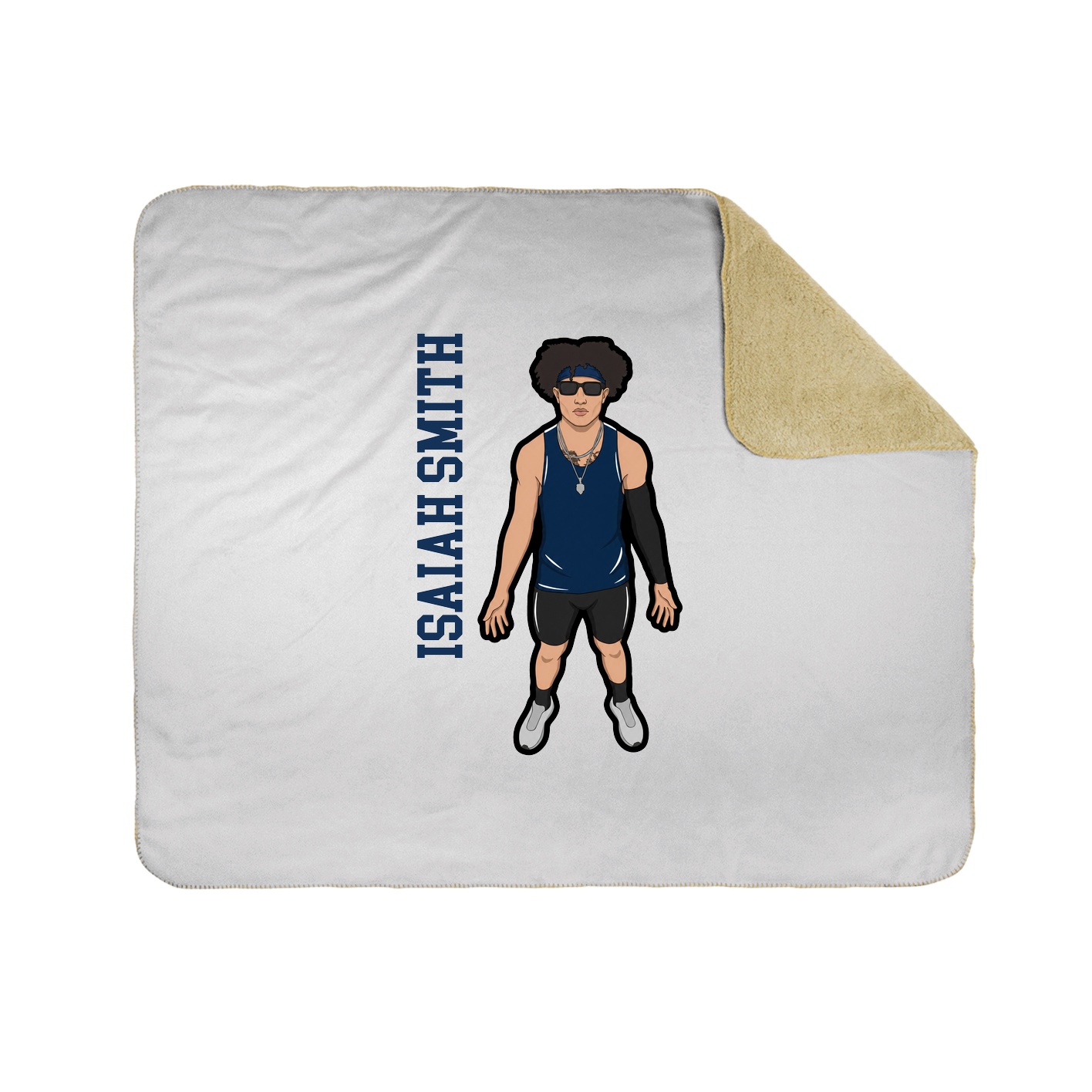Throw Blanket — Name Vertical in White