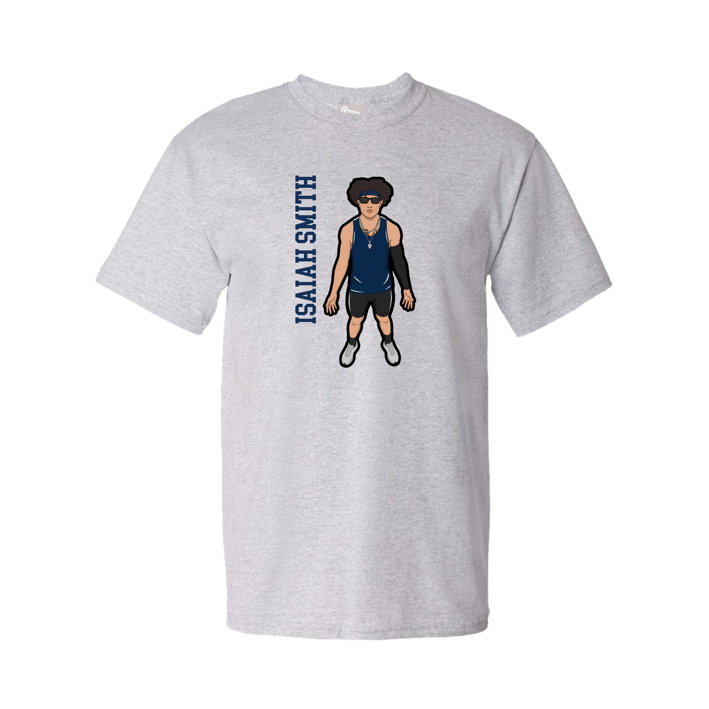 Youth Tee — Name Vertical in Grey