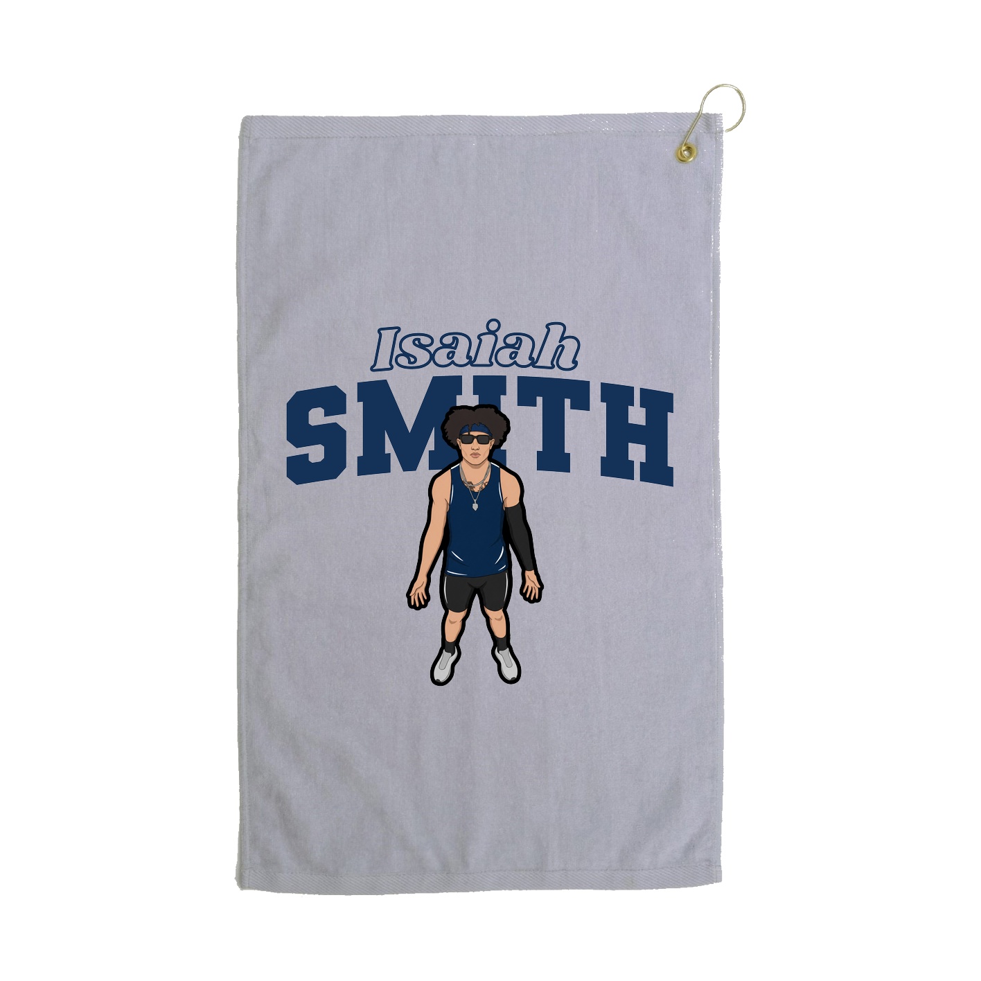 Golf Towel — Name Arch in Grey
