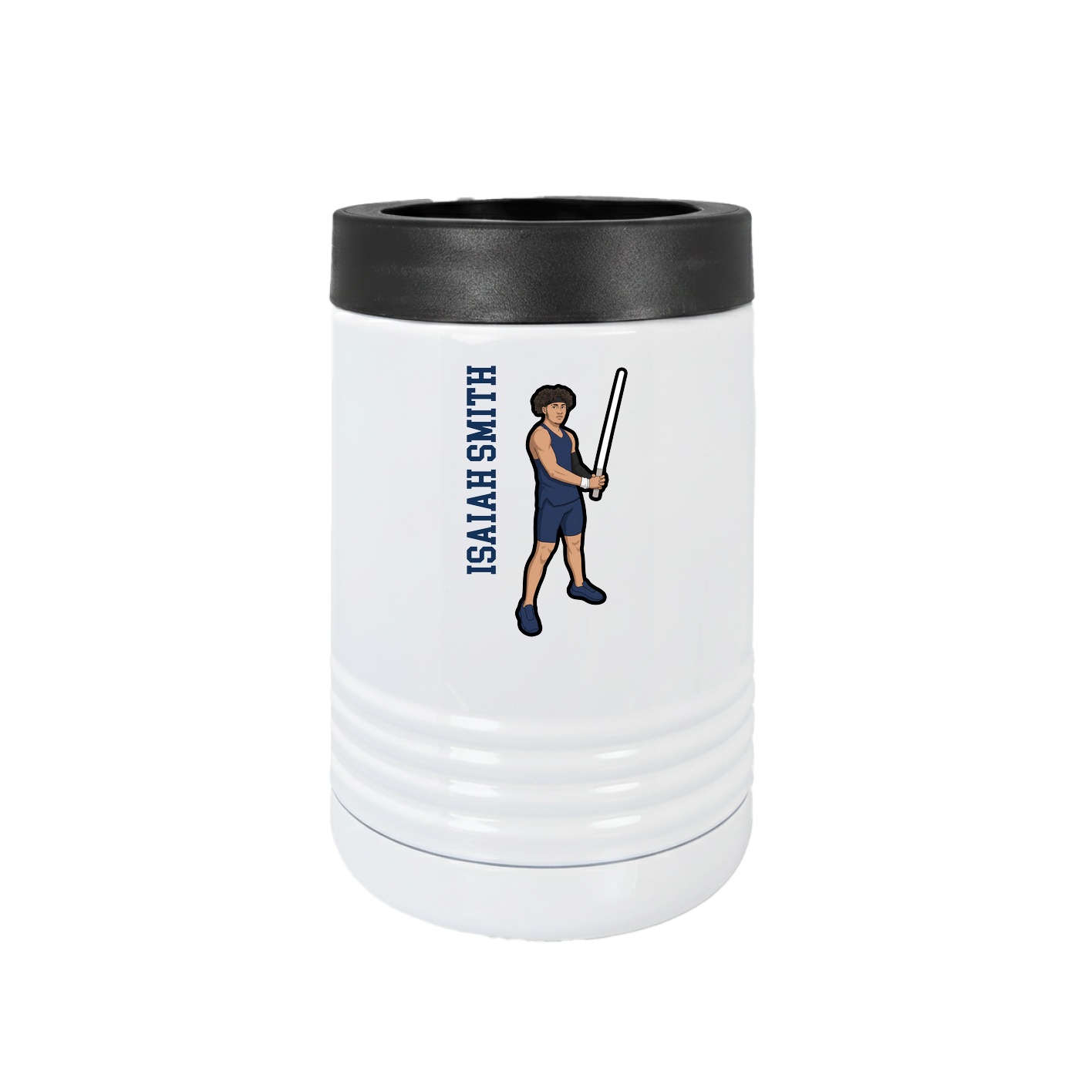 Beverage Holder — Name Vertical in White