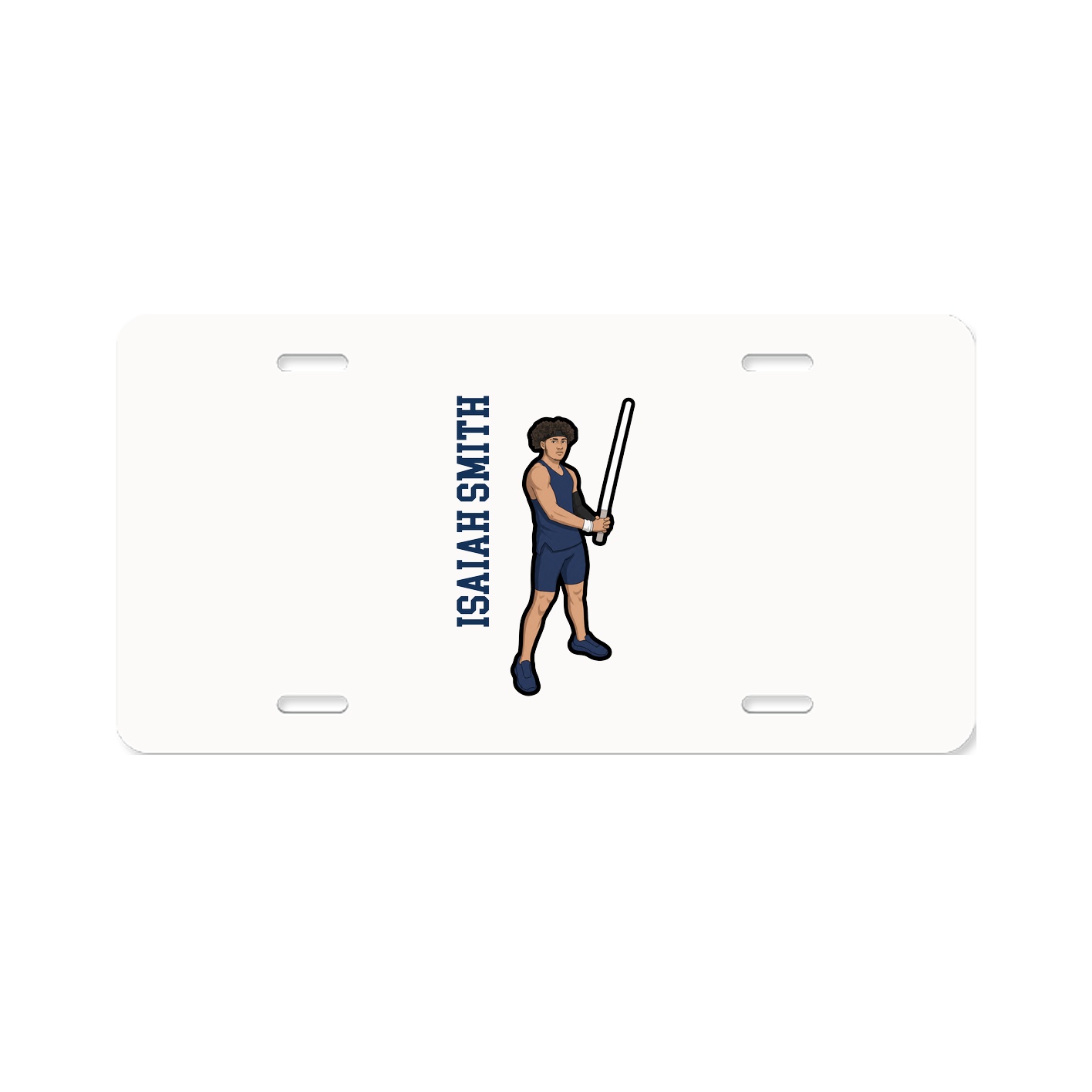 License Plate — Name Vertical in Classic