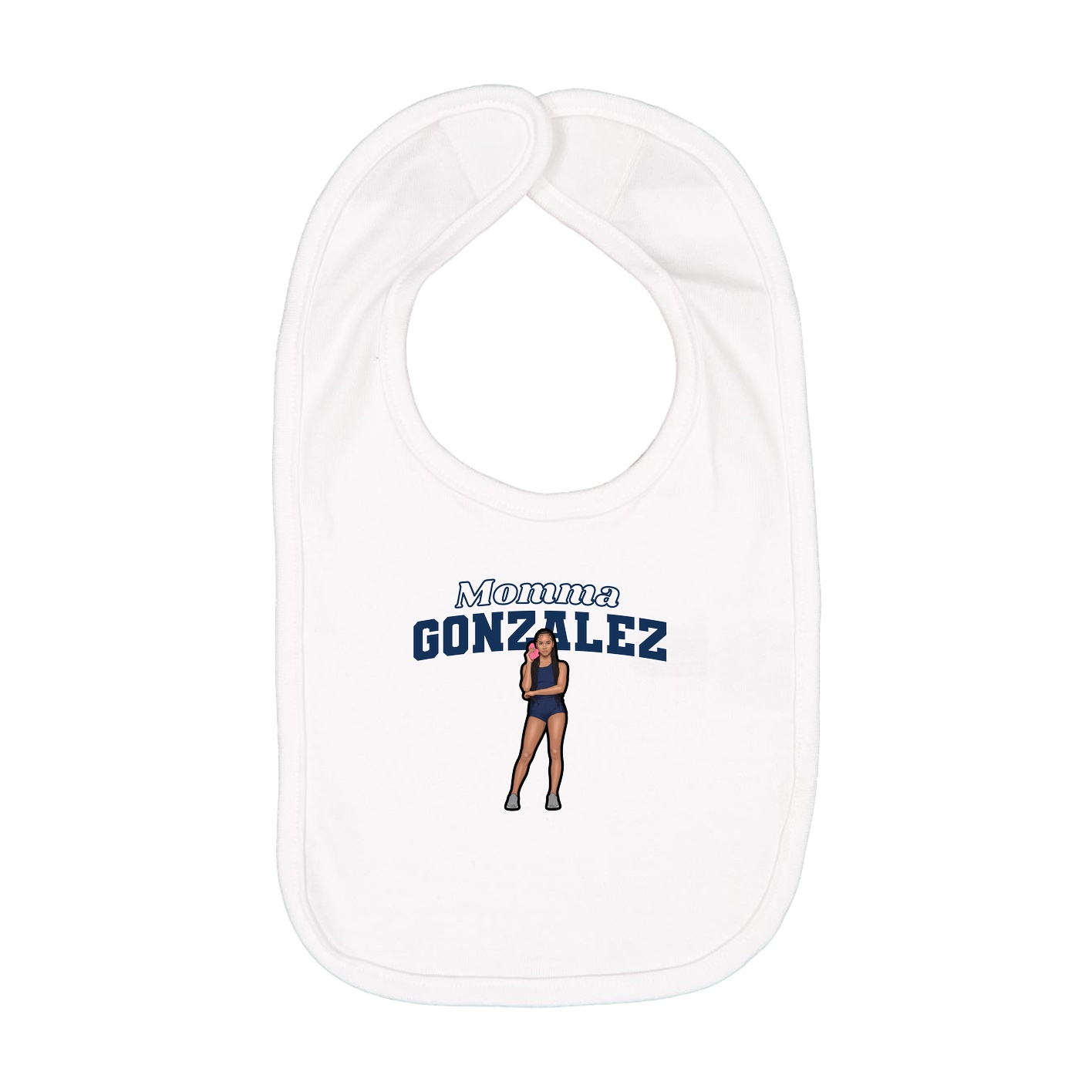 Infant Bib — Mothers Day Block in White